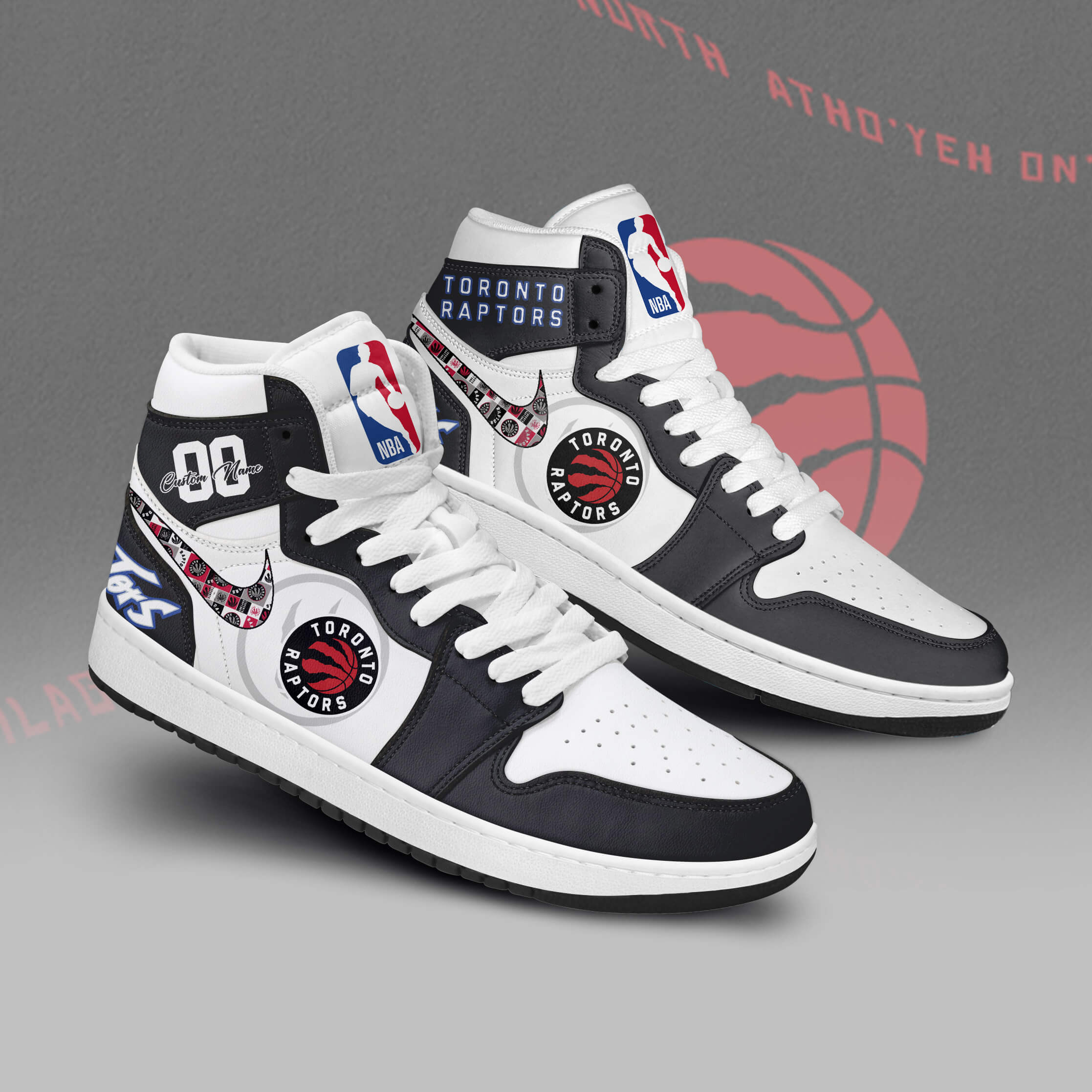 JWFancy Toronto Raptors AJ1 High Sneakers Shoes For Men And Women