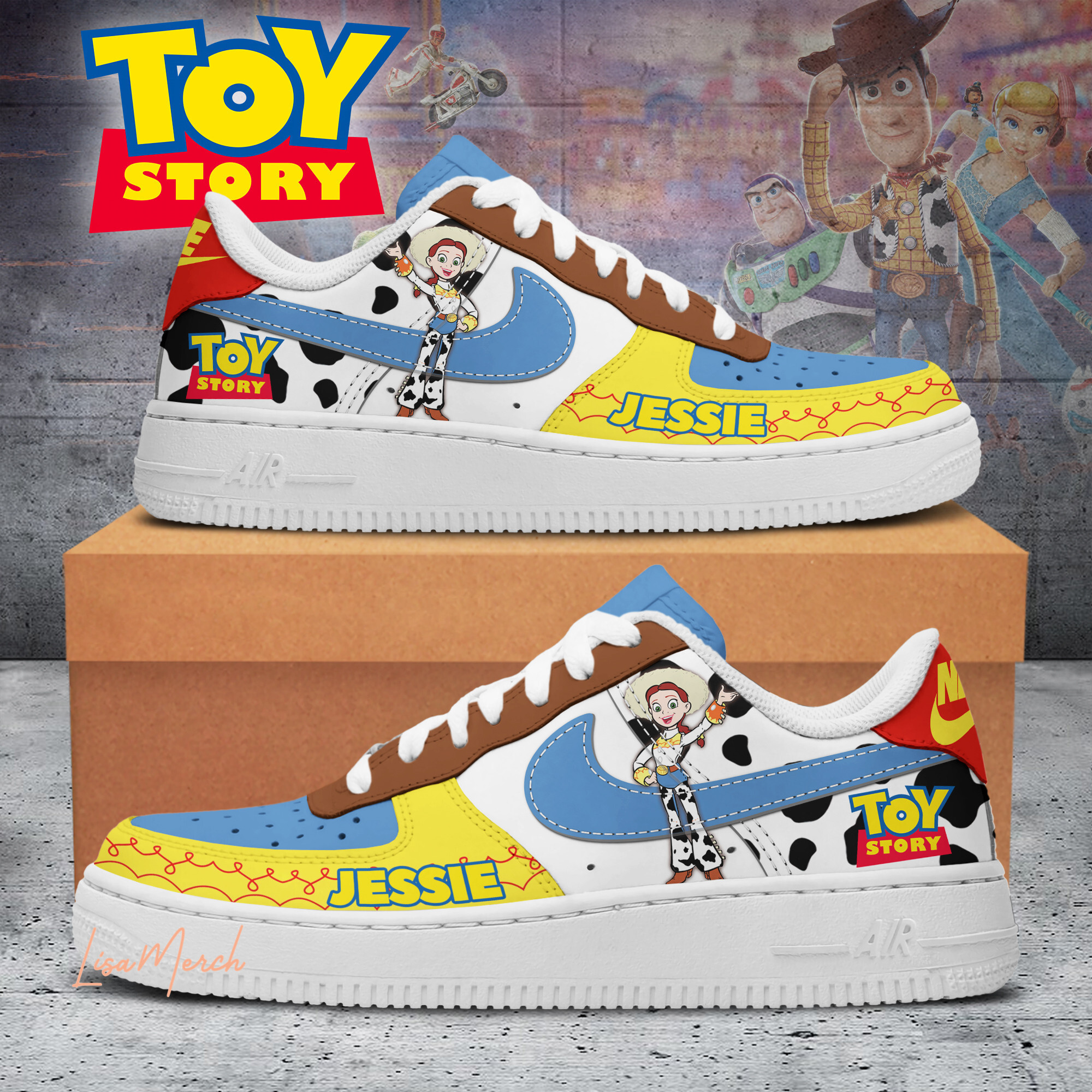 JWFancy Toy Story Air Low-Top Sneakers Shoes For Men And Women