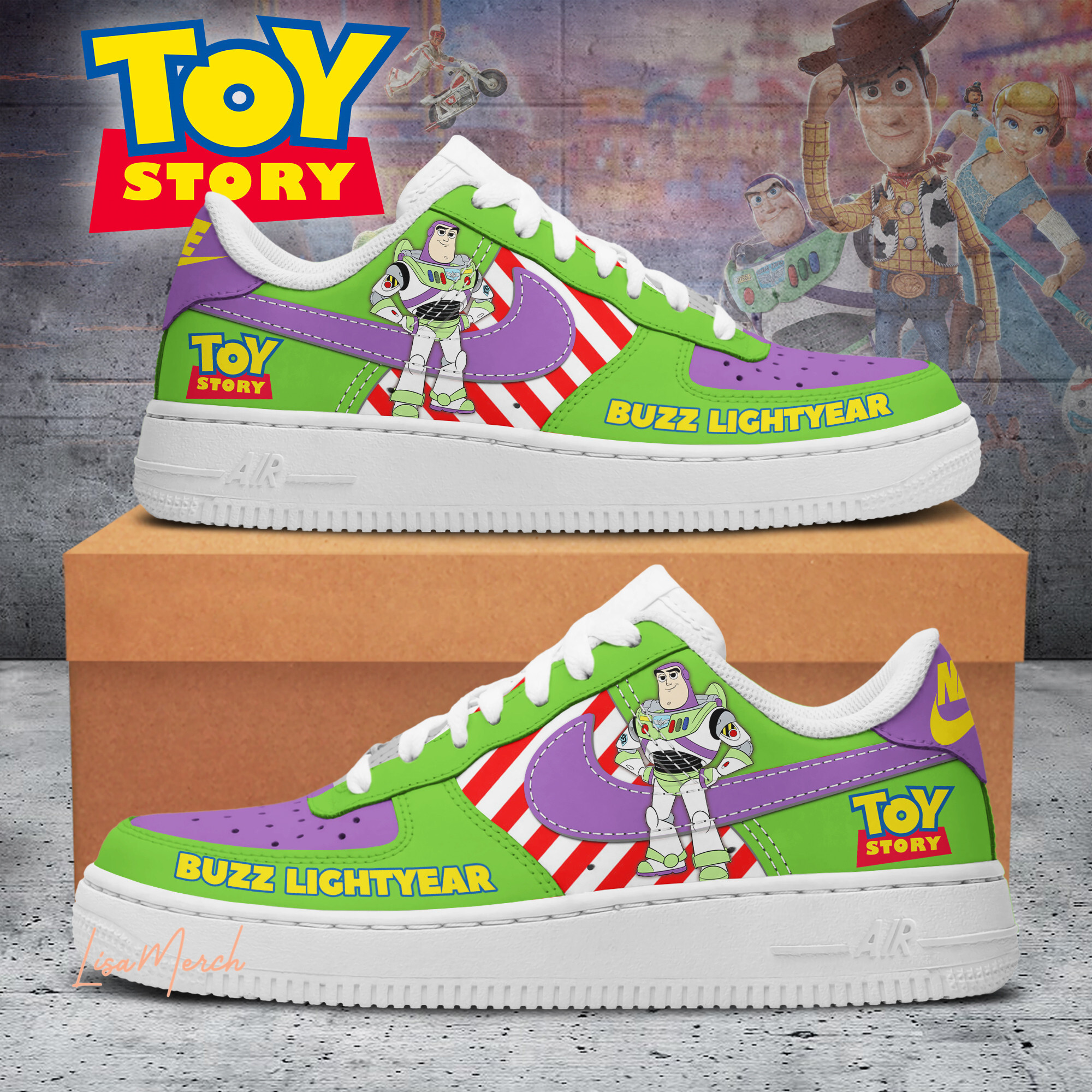 JWFancy Toy Story Air Low-Top Sneakers Shoes For Men And Women