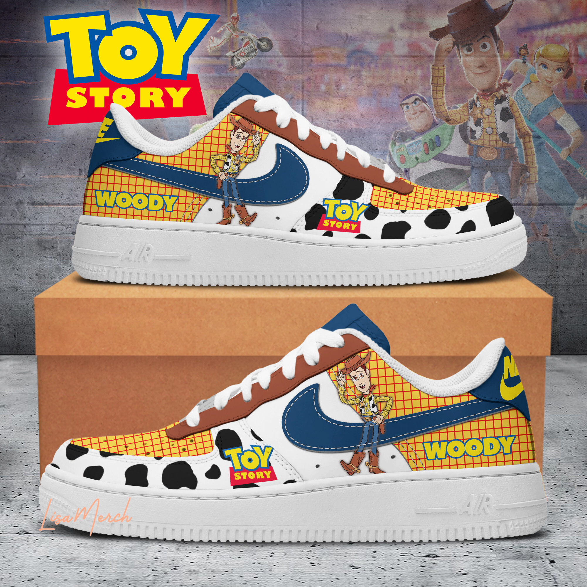 JWFancy Toy Story Air Low-Top Sneakers Shoes For Men And Women