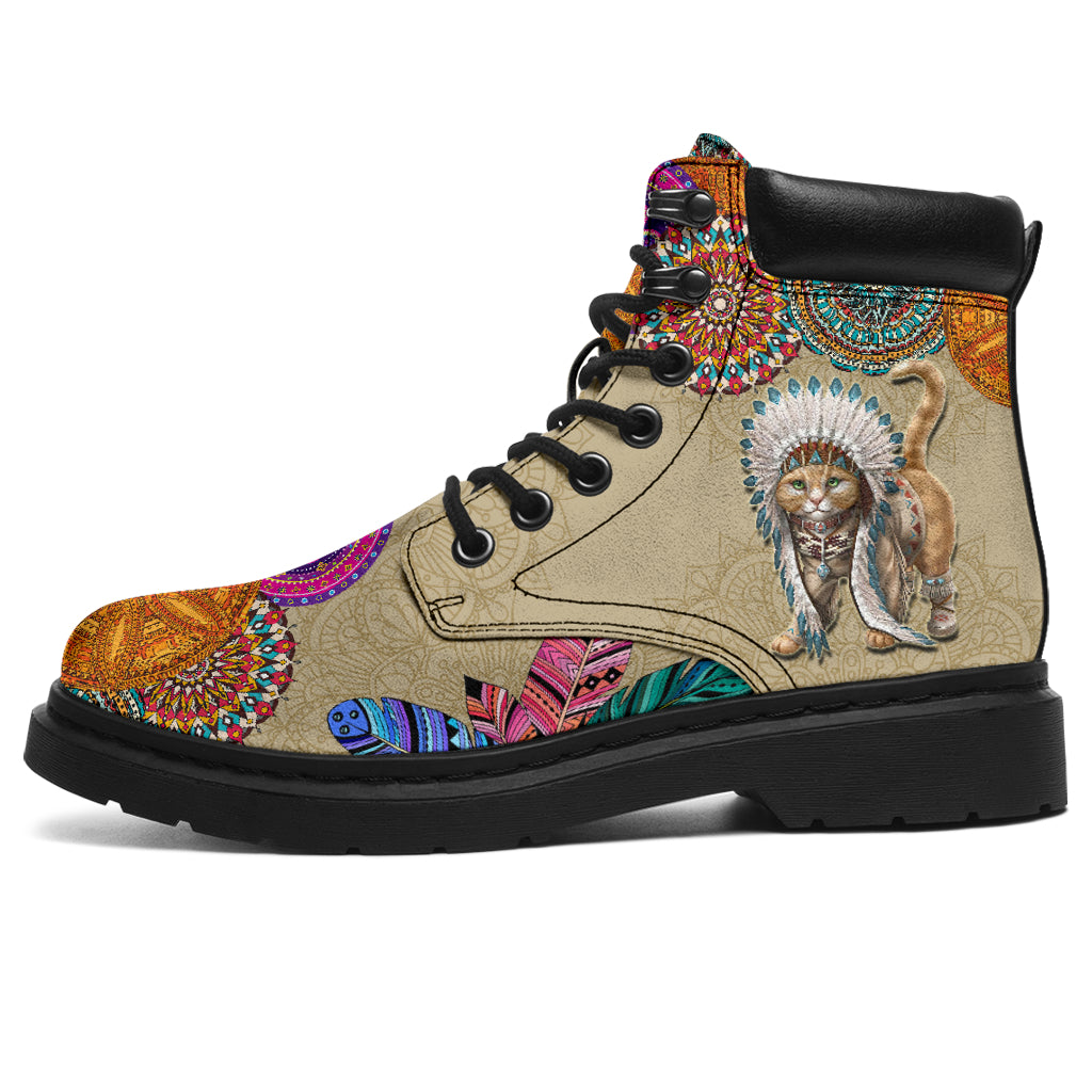 JWFancy Tribal Cat Cat Boots Shoes For Men And Women