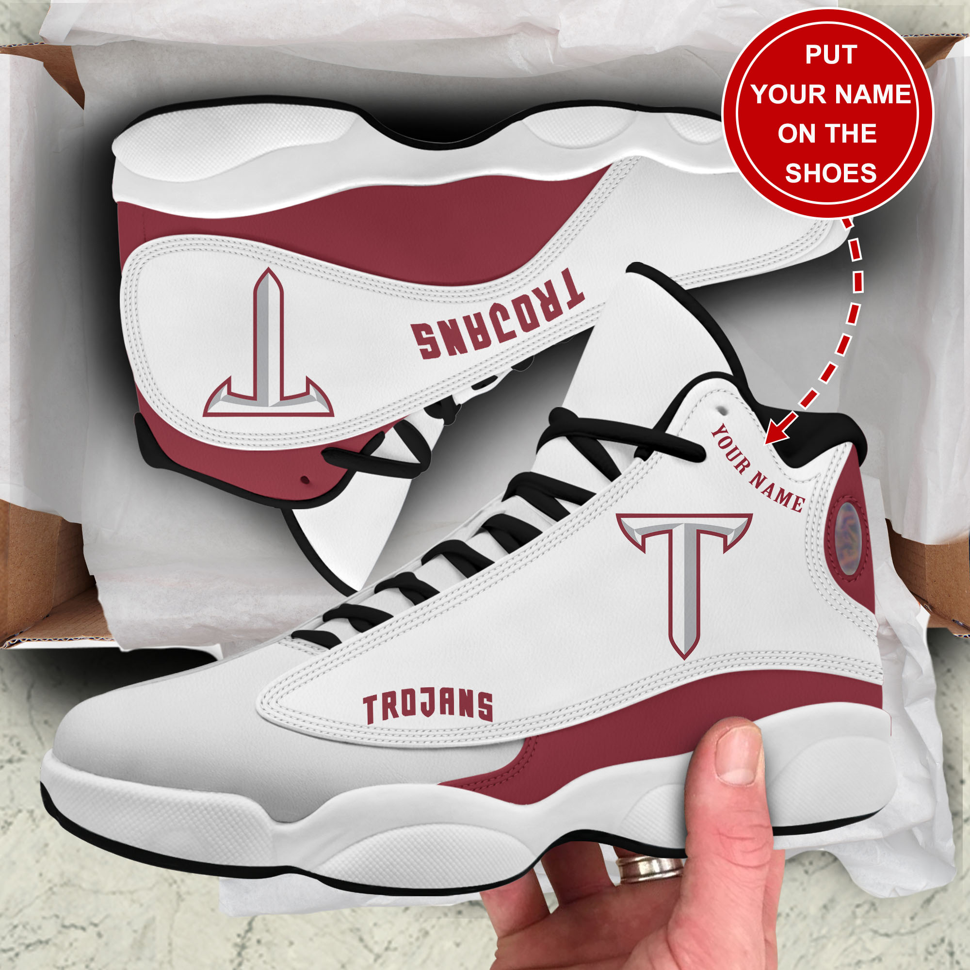 JWFancy Troy Trojans AJ13 Sneakers Shoes For Men And Women