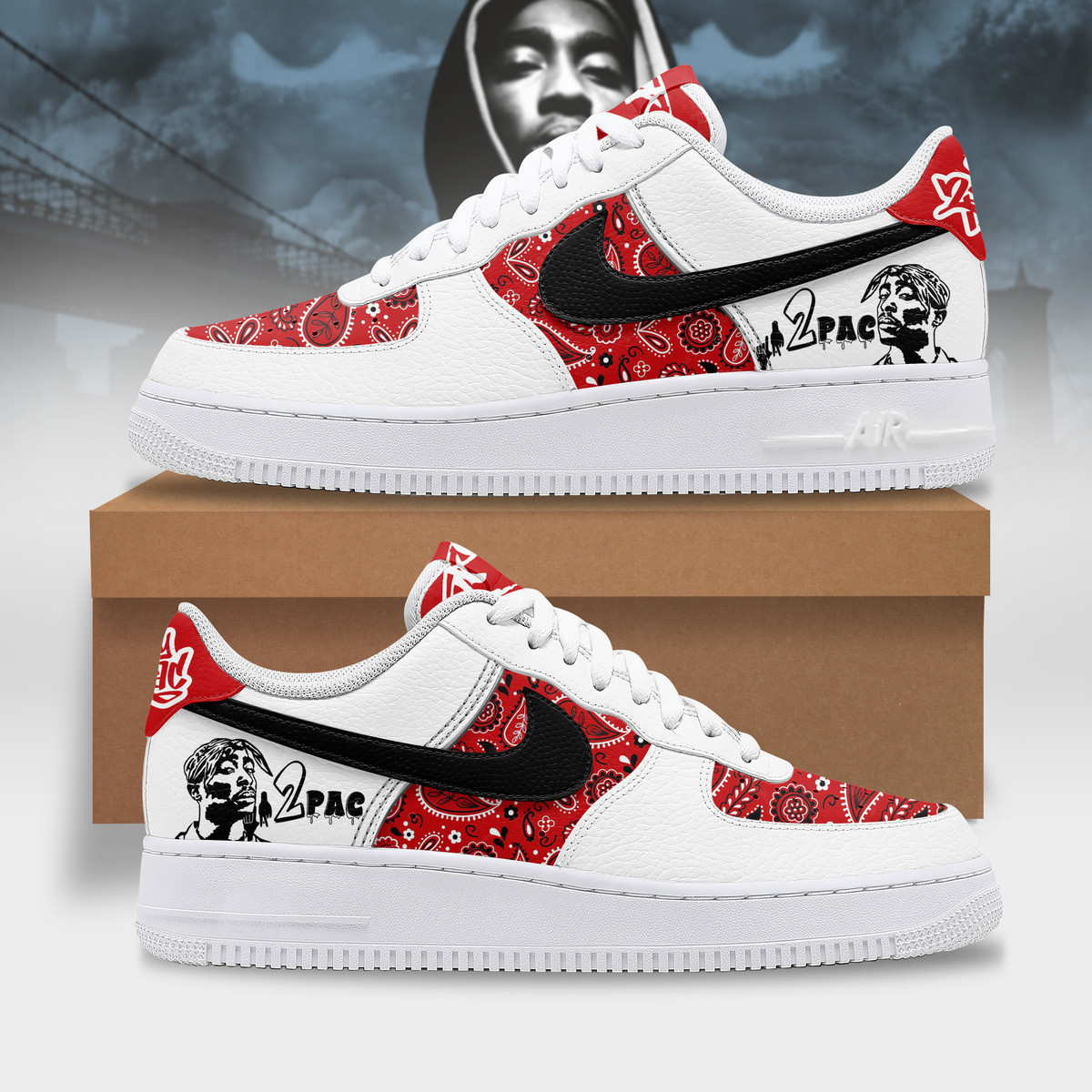 JWFancy Tupac Shakur Air Low-Top Sneakers Shoes For Men And Women