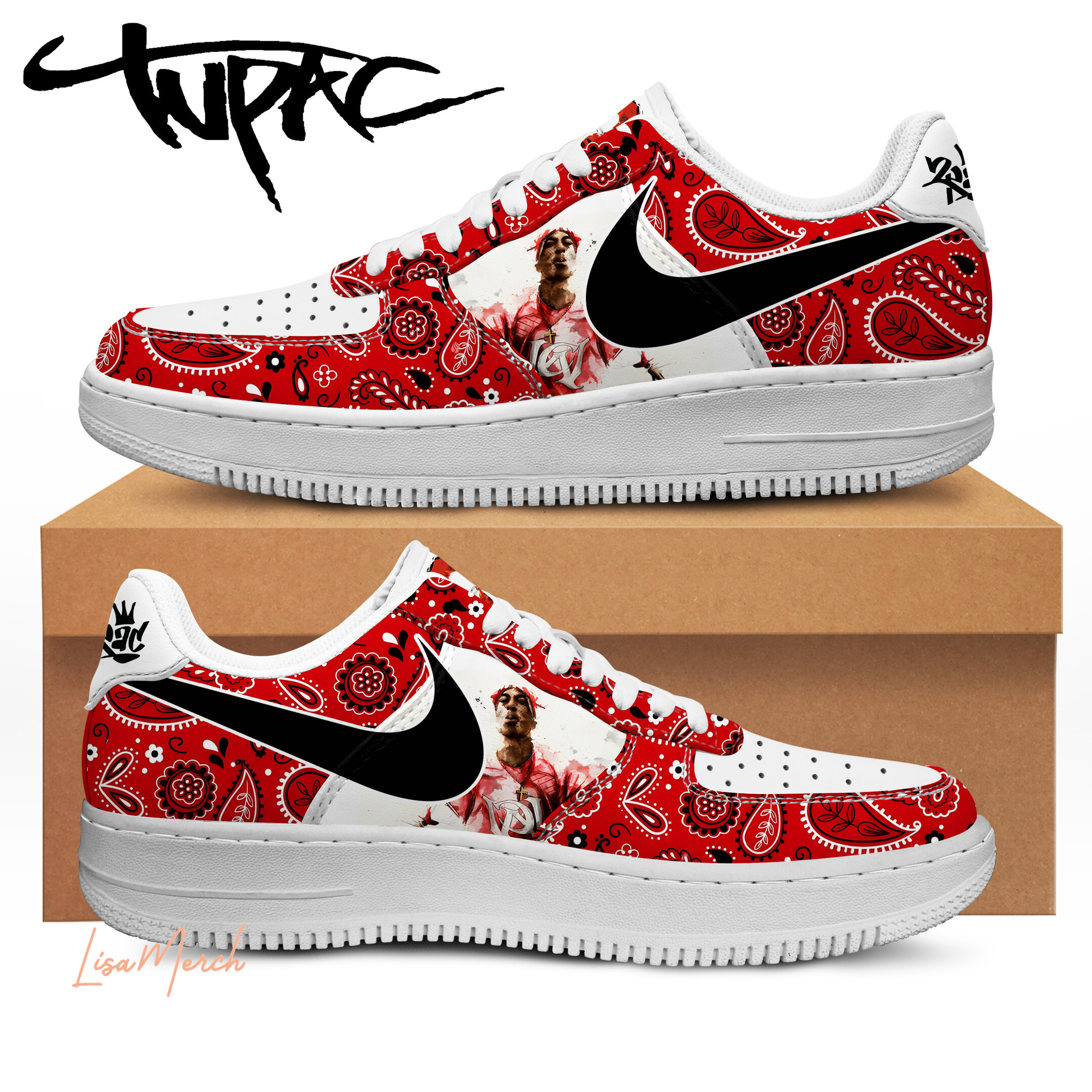 JWFancy Tupac Shakur Air Low-Top Sneakers Shoes For Men And Women