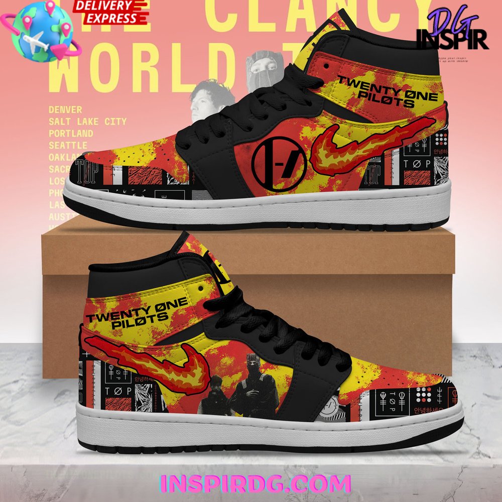 JWFancy Twenty One Pilots AJ1 High Sneakers Shoes For Men And Women