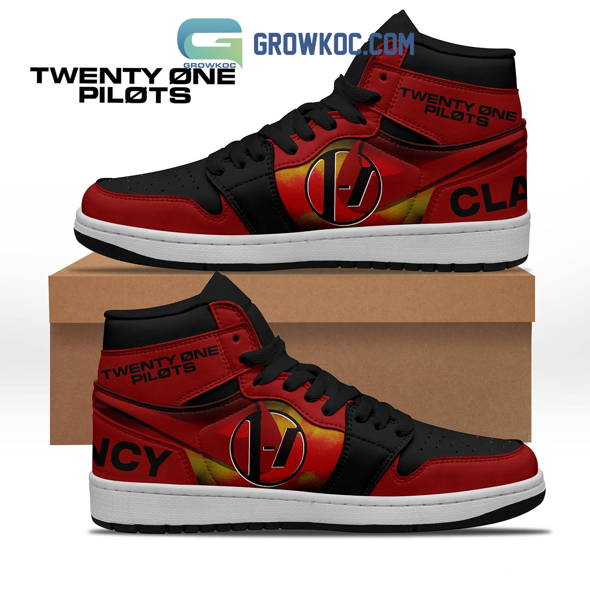JWFancy Twenty One Pilots AJ1 High Sneakers Shoes For Men And Women