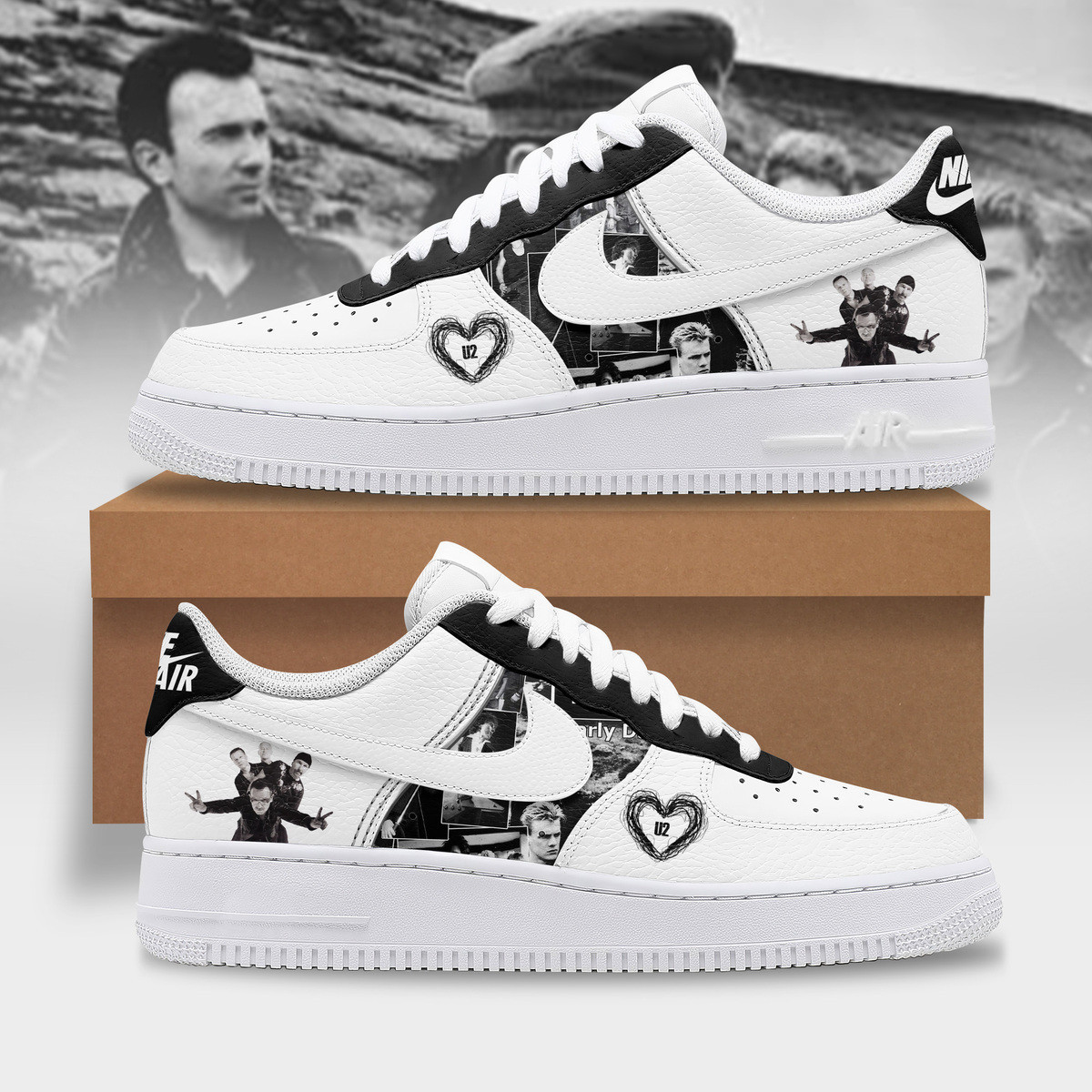 JWFancy U2 Rock Band Air Low-Top Sneakers Shoes For Men And Women