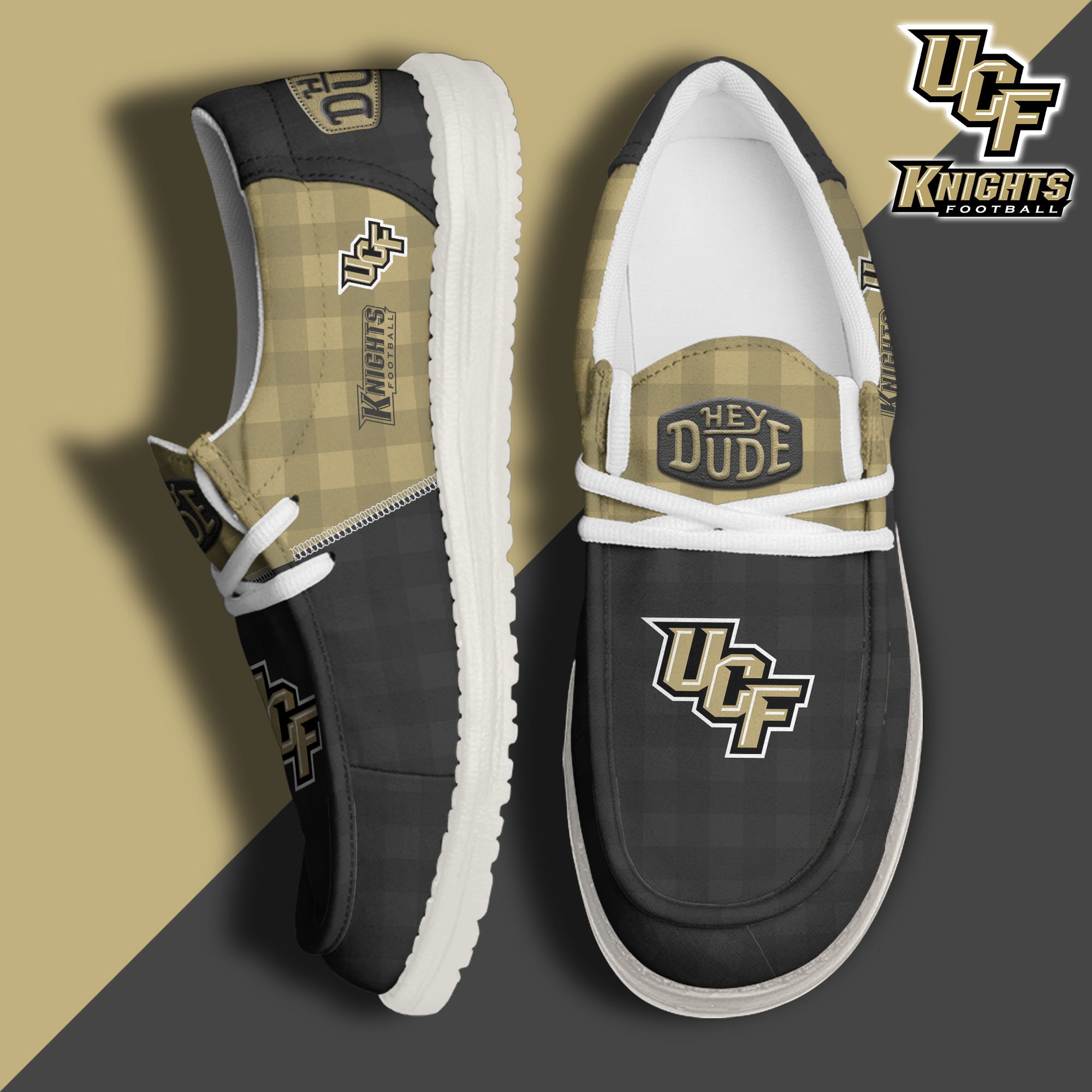 JWFancy UCF Knights Hey Dude Shoes Wally Men's Lace Up Loafers Comfortable For Men And Women