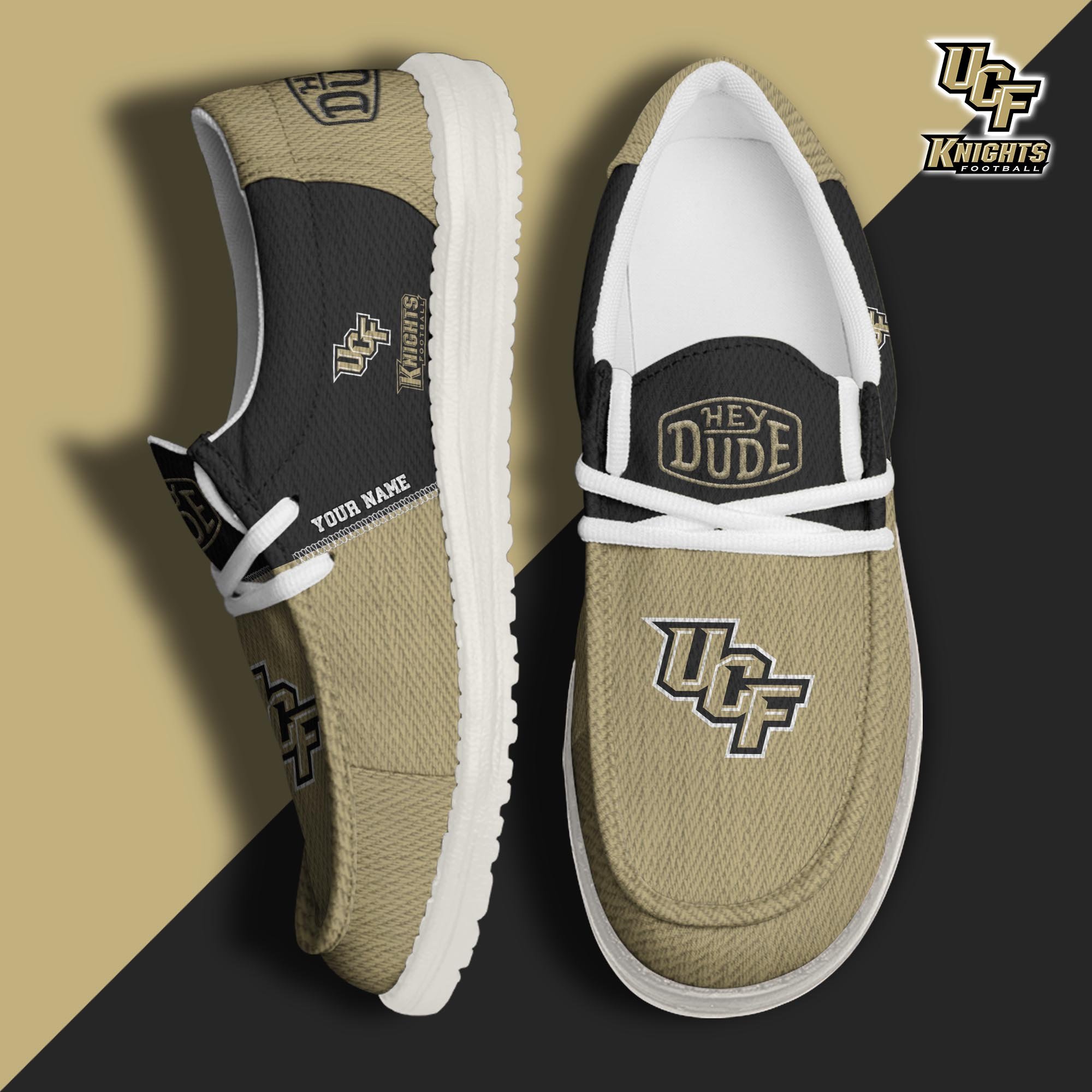 JWFancy UCF Knights Hey Dude Shoes Wally Men's Lace Up Loafers Comfortable For Men And Women