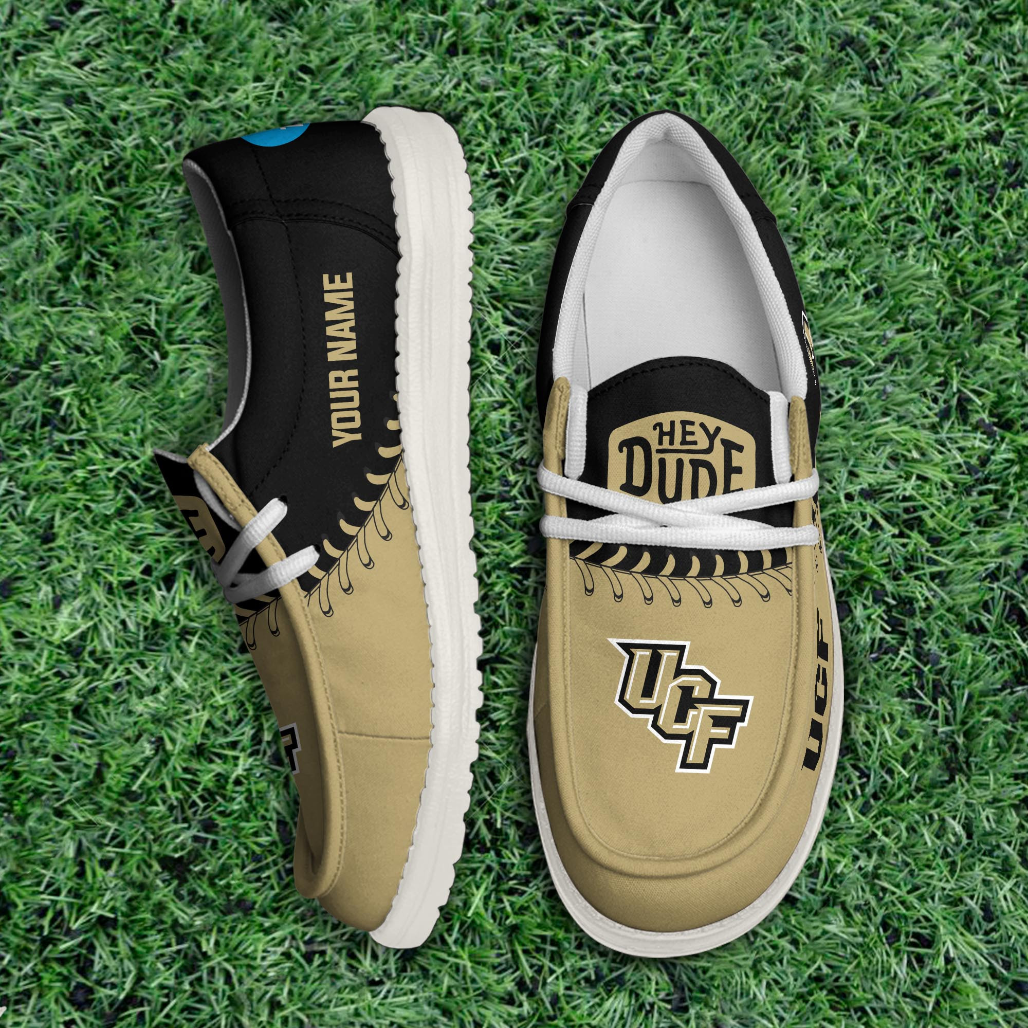 JWFancy UCF Knights Hey Dude Shoes Wally Men's Lace Up Loafers Comfortable For Men And Women