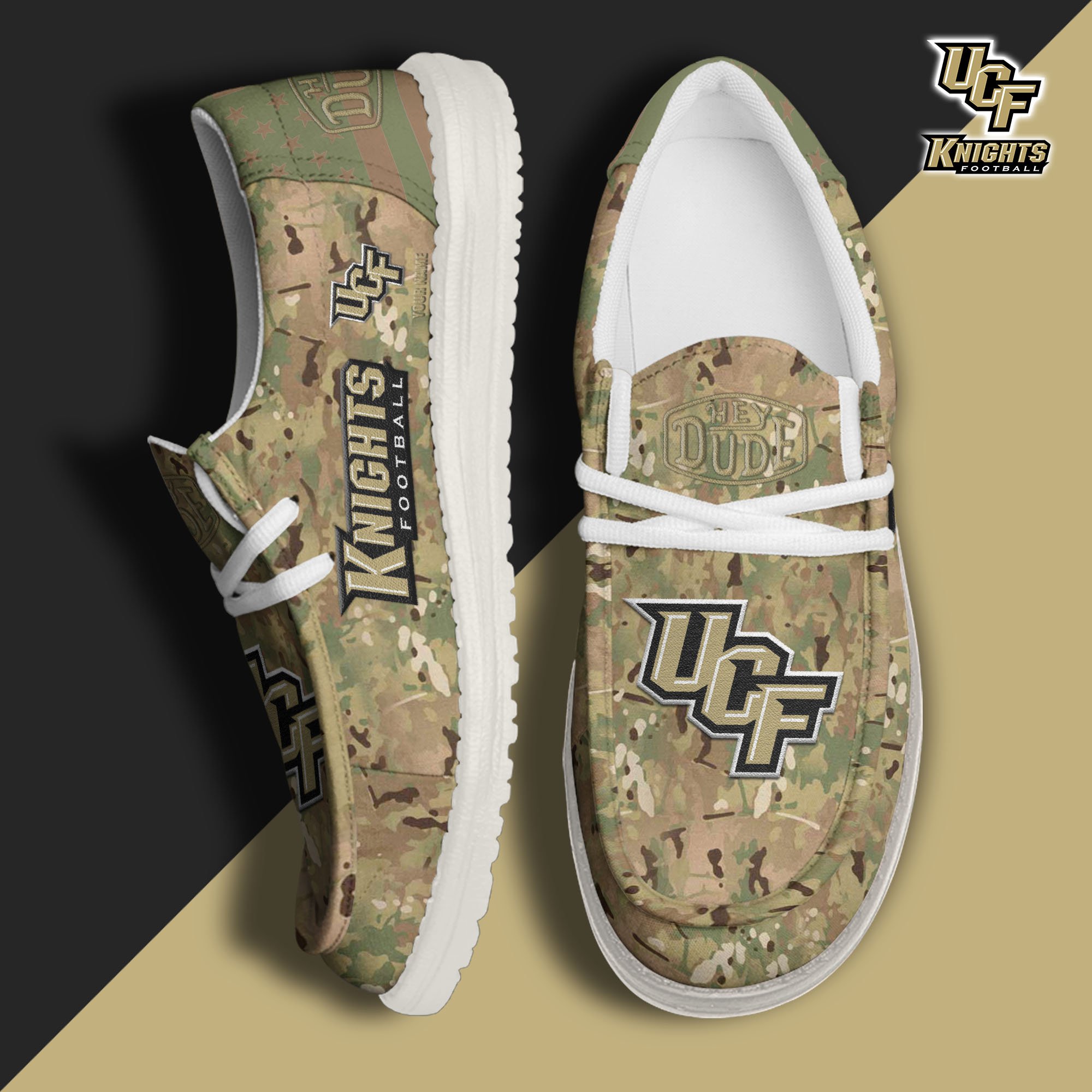 JWFancy UCF Knights Hey Dude Shoes Wally Men's Lace Up Loafers Comfortable For Men And Women