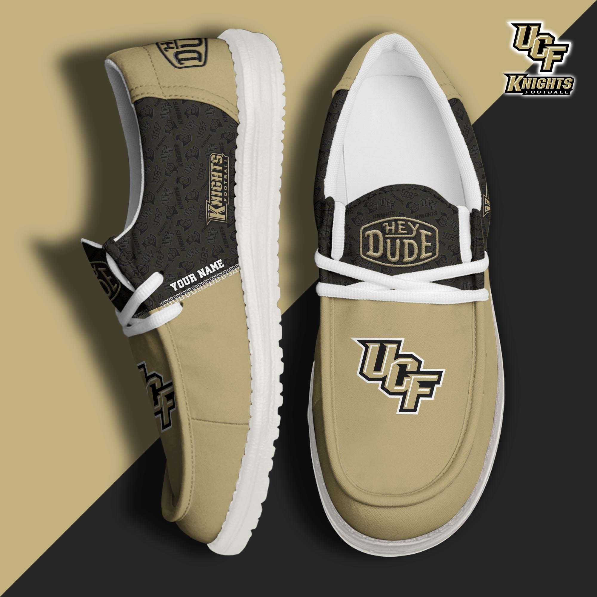 JWFancy UCF Knights Hey Dude Shoes Wally Men's Lace Up Loafers Comfortable For Men And Women