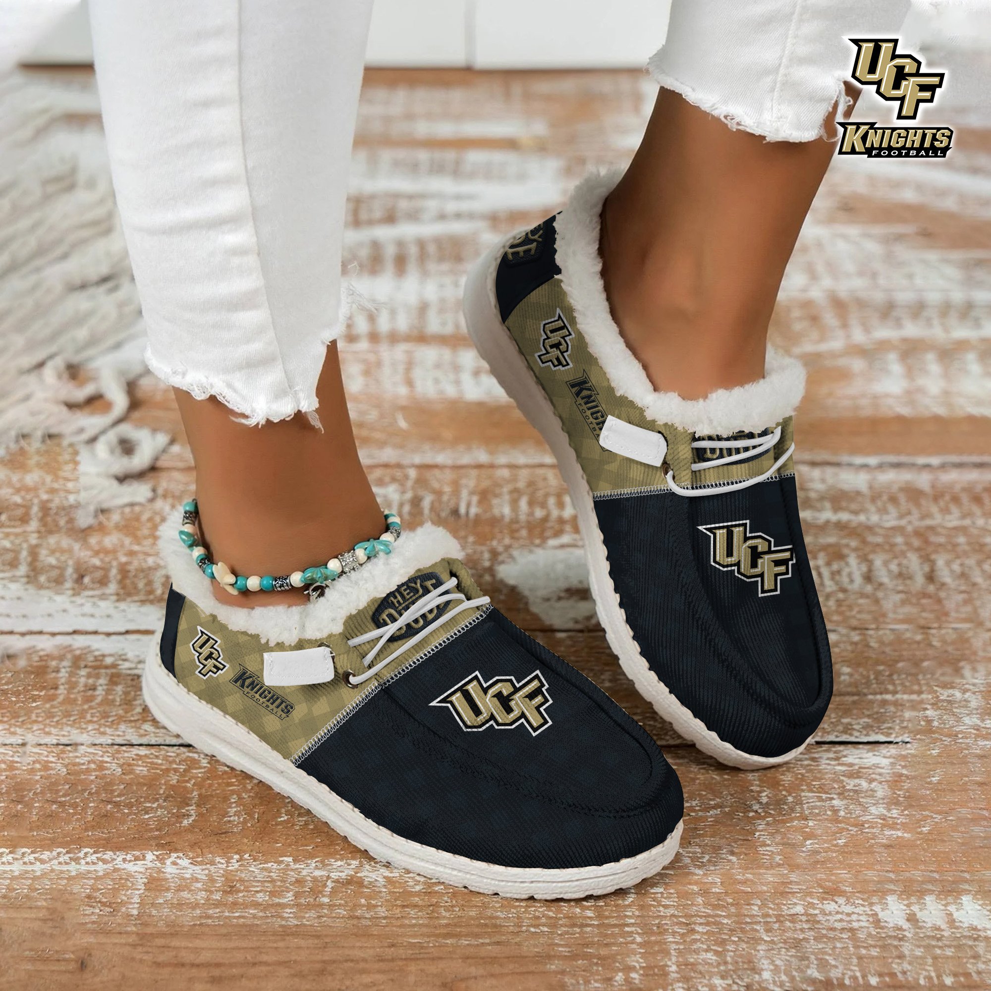 JWFancy UCF Knights Hey Dude Shoes Wally Men's Lace Up Loafers Comfortable For Men And Women