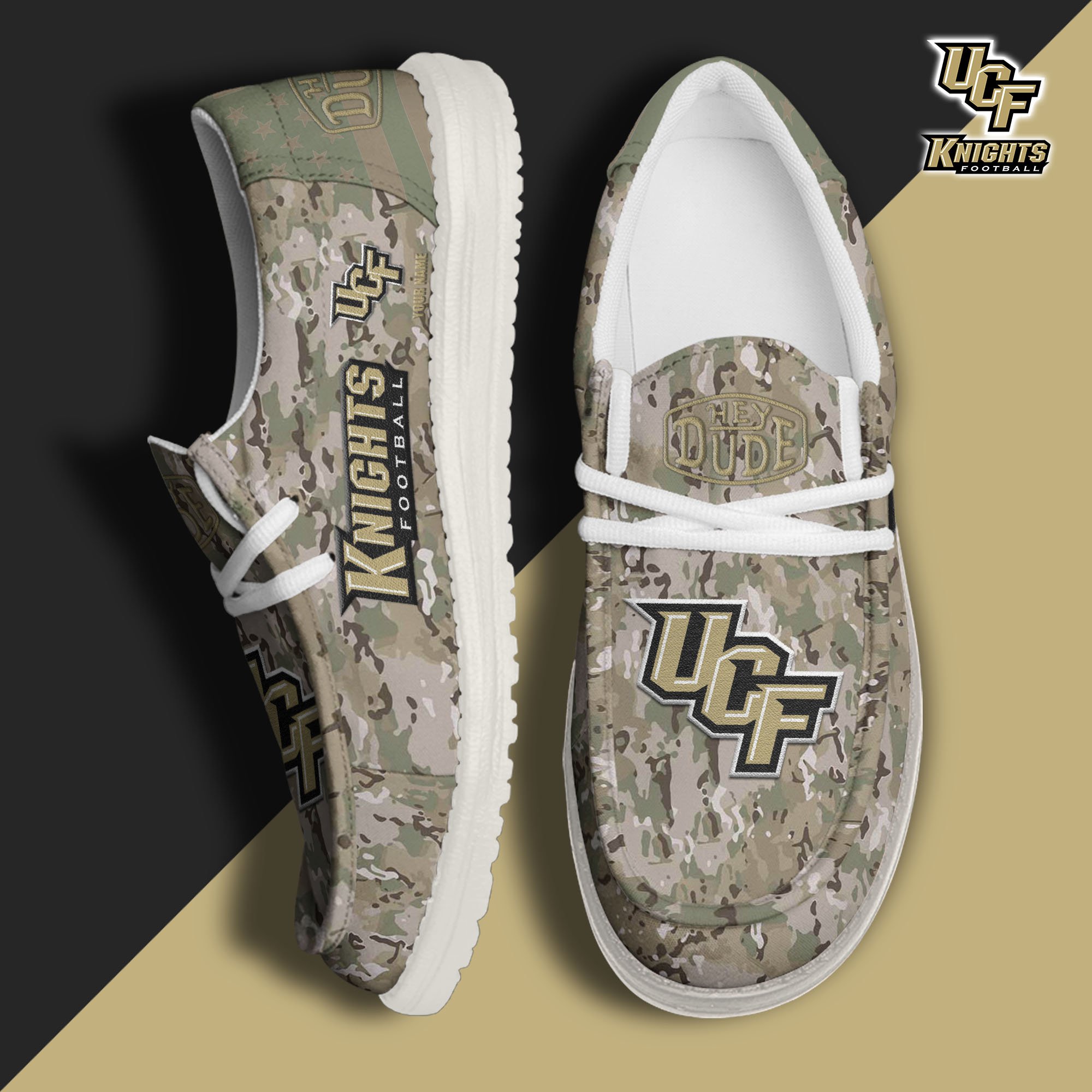 JWFancy UCF Knights Hey Dude Shoes Wally Men's Lace Up Loafers Comfortable For Men And Women
