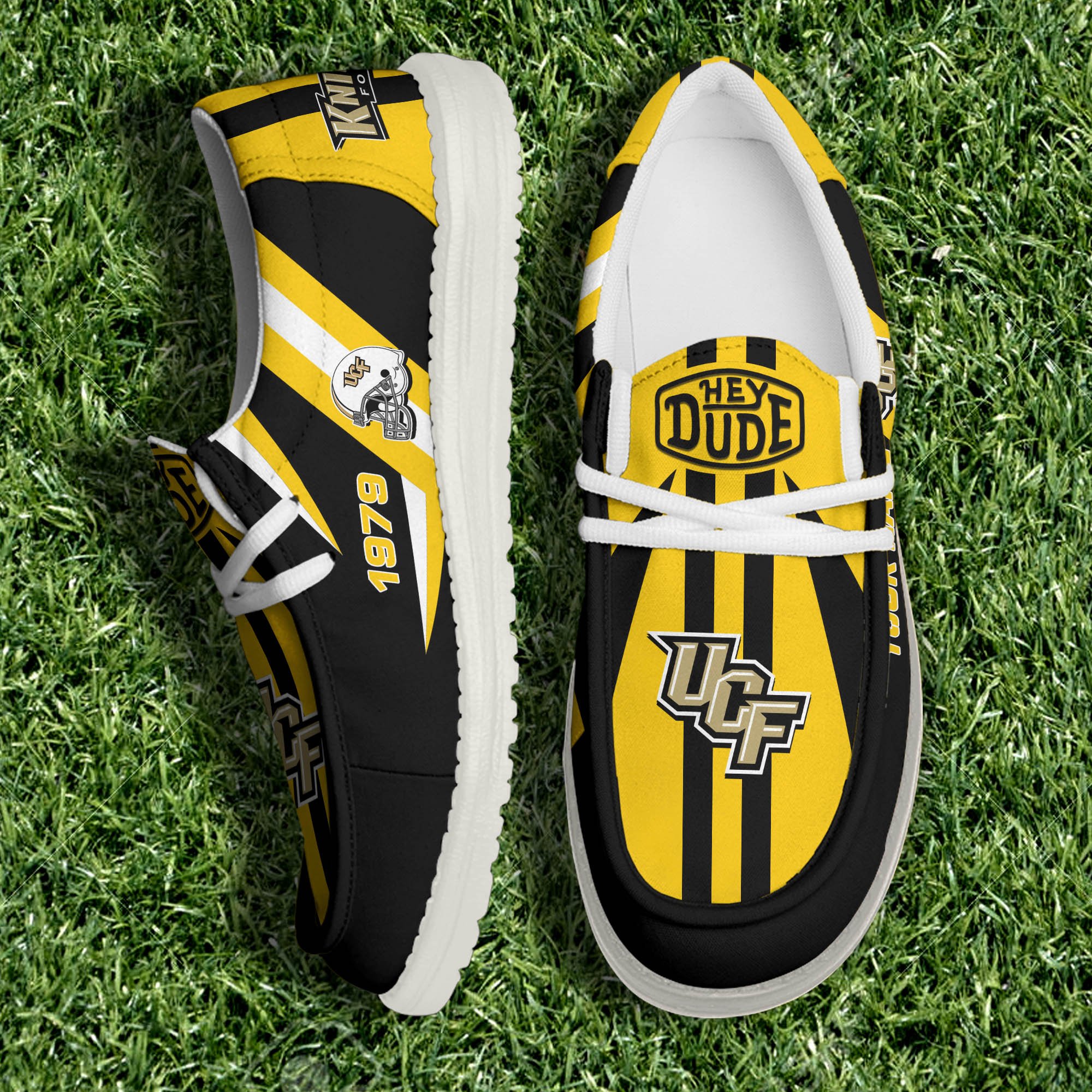 JWFancy UCF Knights Hey Dude Shoes Wally Men's Lace Up Loafers Comfortable For Men And Women