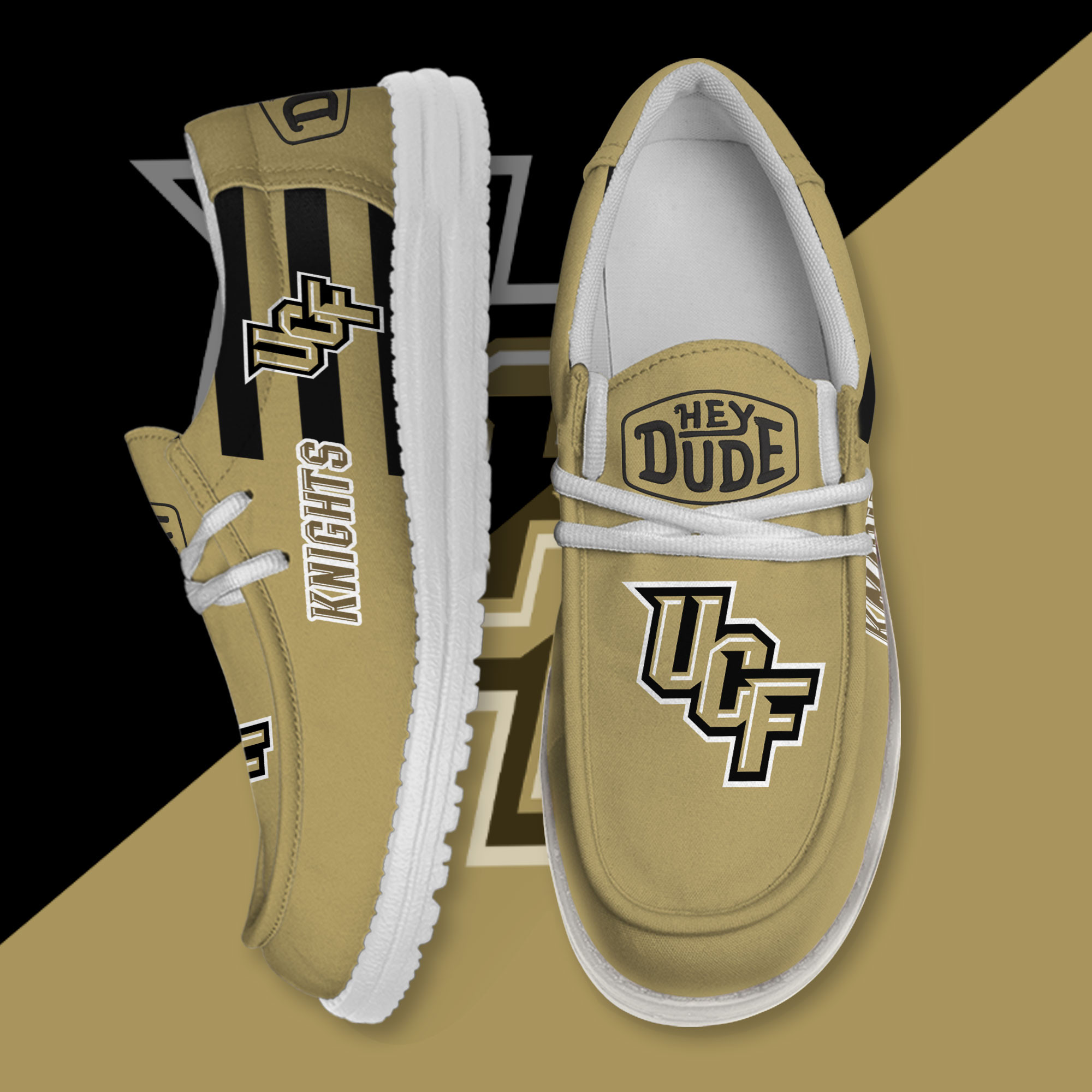 JWFancy UCF Knights Hey Dude Shoes Wally Men's Lace Up Loafers Comfortable For Men And Women