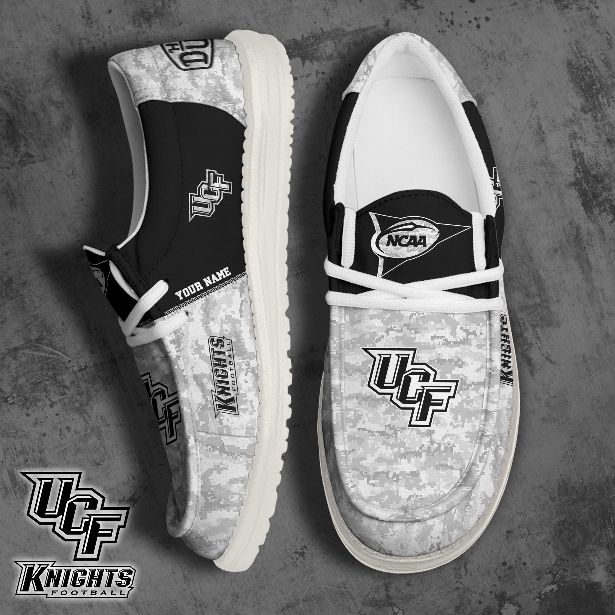 JWFancy UCF Knights Hey Dude Shoes Wally Men's Lace Up Loafers Comfortable For Men And Women