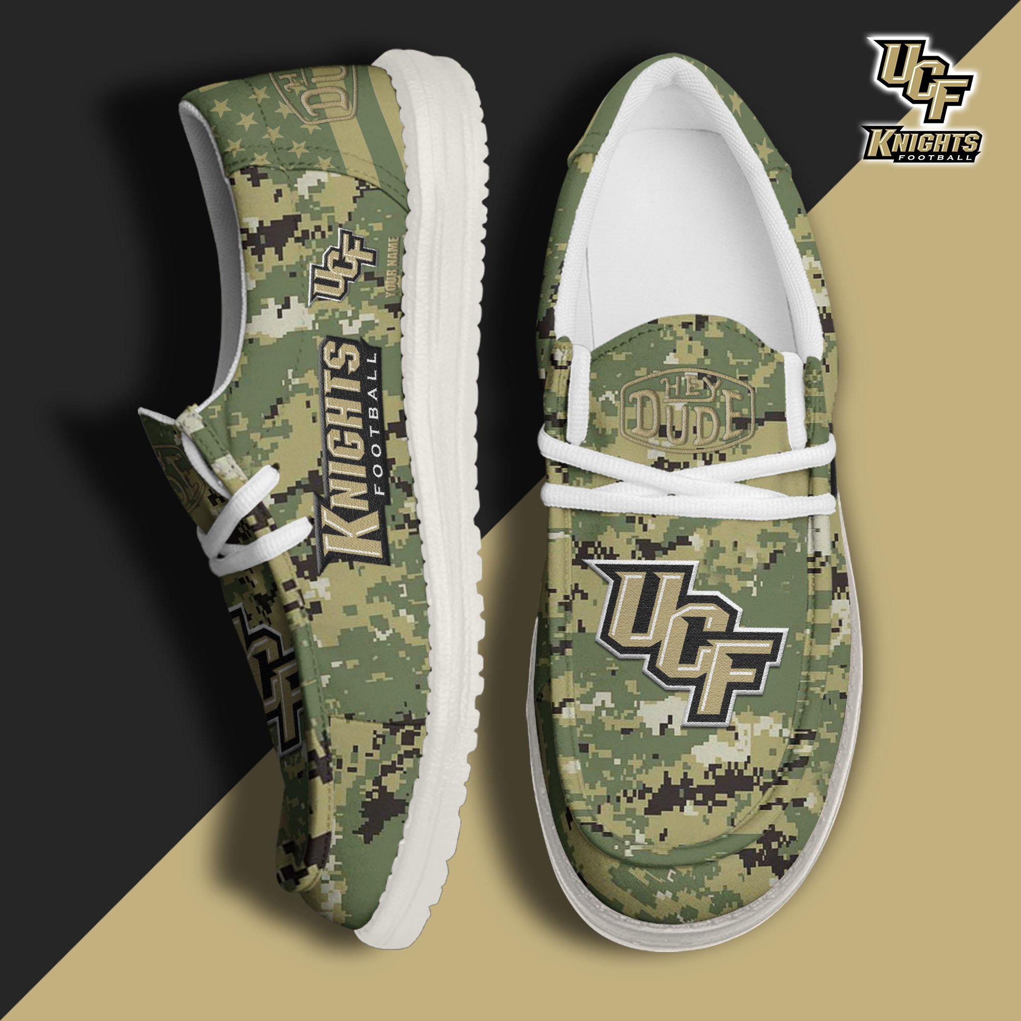 JWFancy UCF Knights Hey Dude Shoes Wally Men's Lace Up Loafers Comfortable For Men And Women