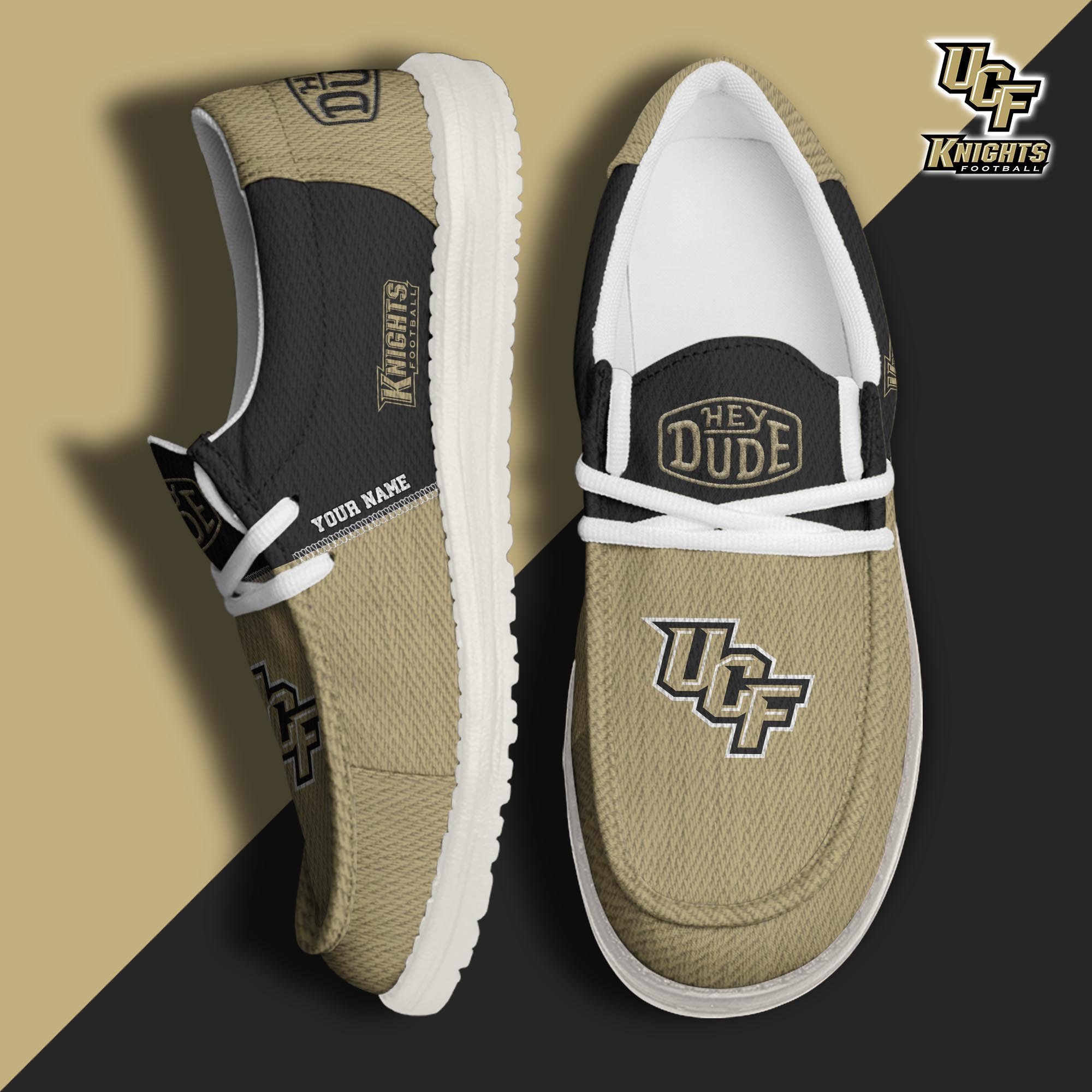 JWFancy UCF Knights Hey Dude Shoes Wally Men's Lace Up Loafers Comfortable For Men And Women