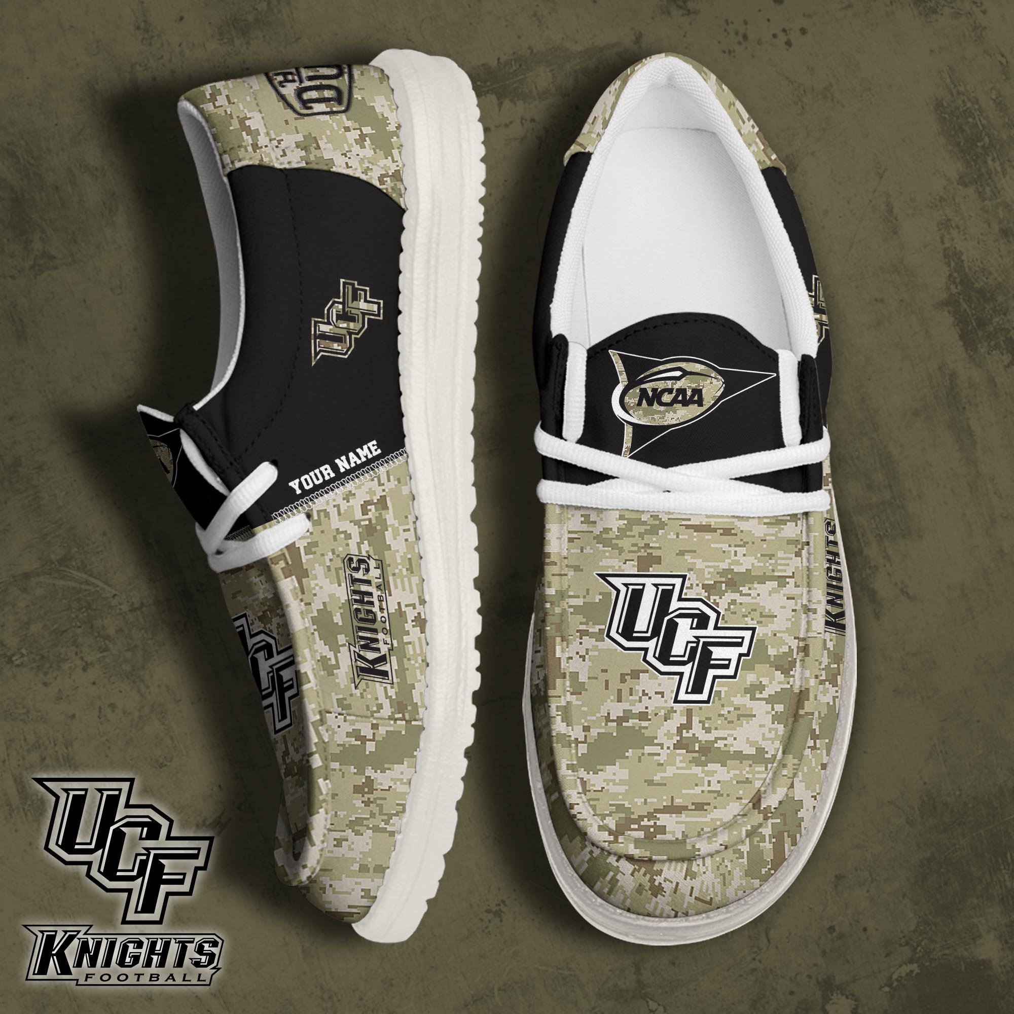 JWFancy UCF Knights Hey Dude Shoes Wally Men's Lace Up Loafers Comfortable For Men And Women
