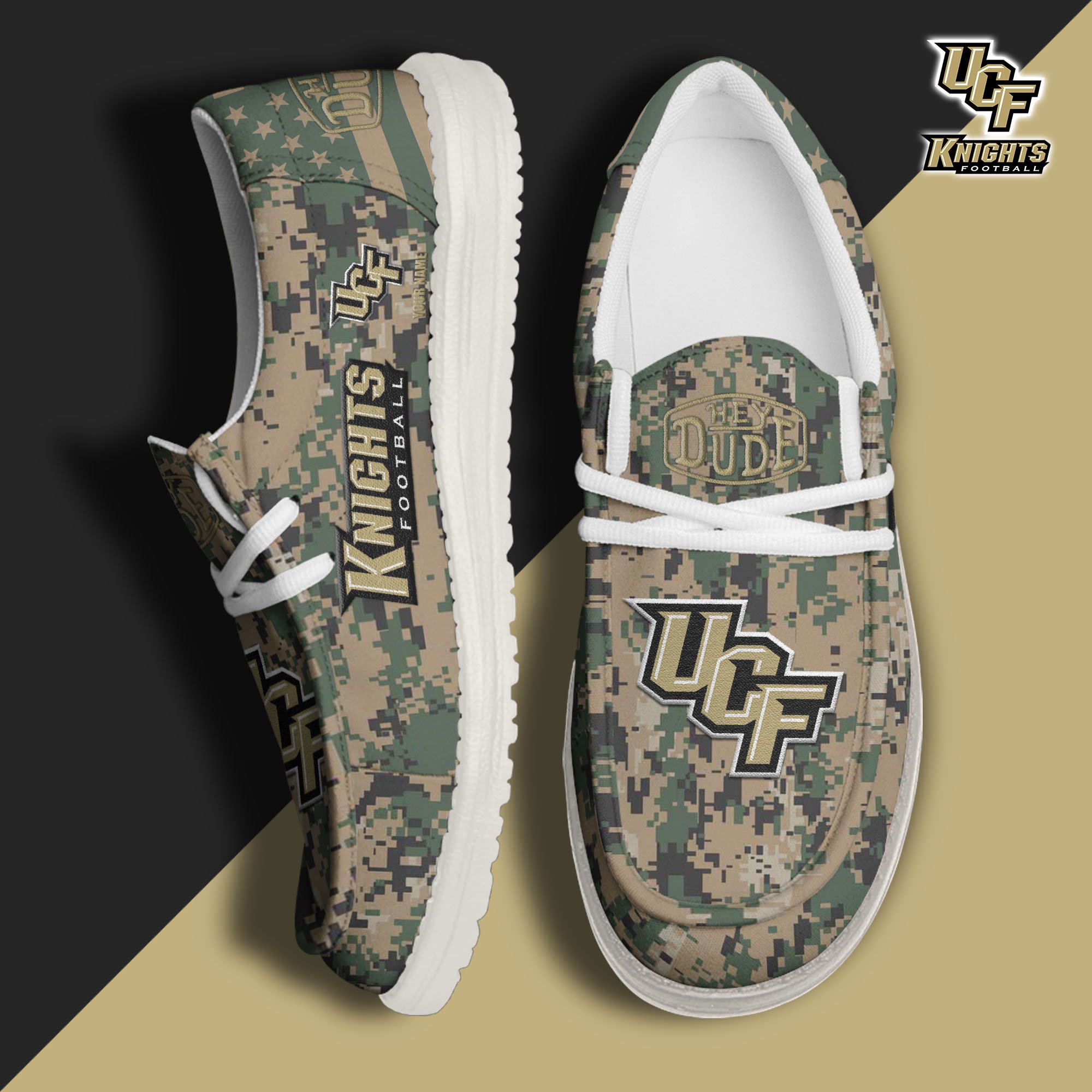 JWFancy UCF Knights Hey Dude Shoes Wally Men's Lace Up Loafers Comfortable For Men And Women