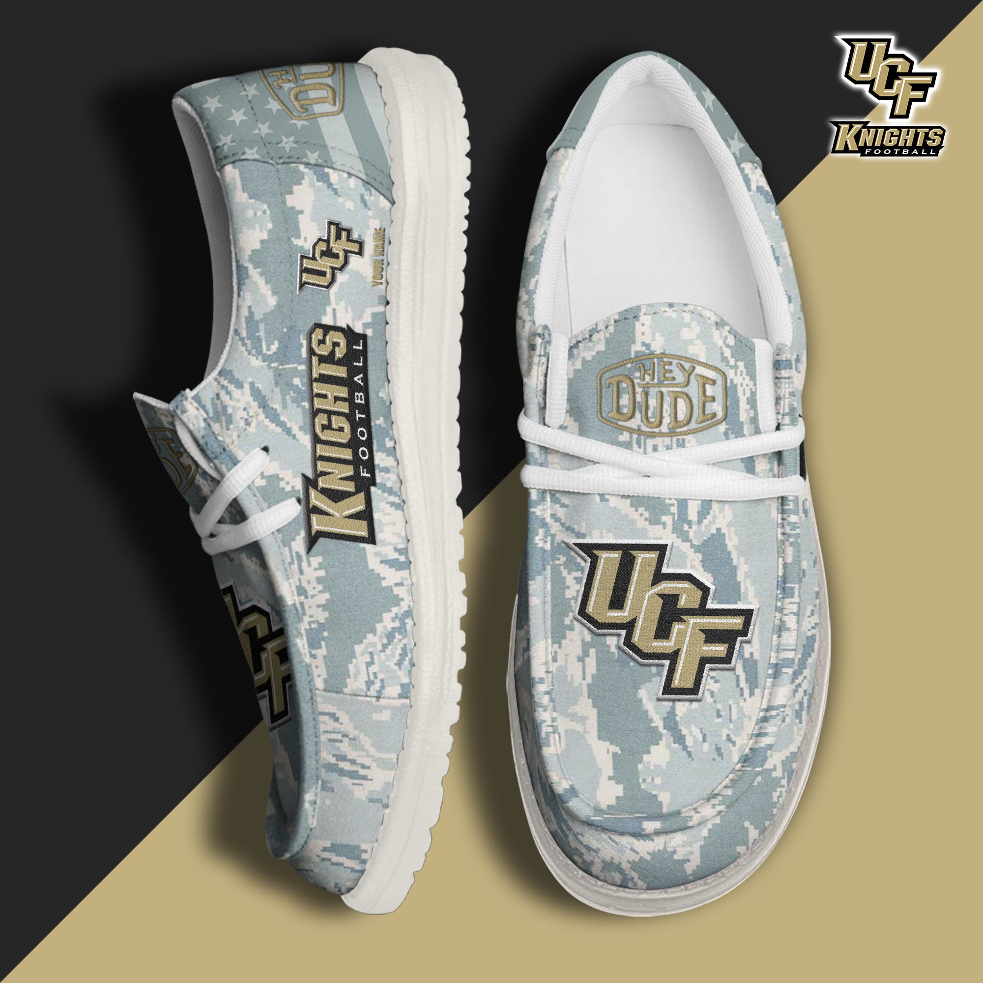 JWFancy UCF Knights Hey Dude Shoes Wally Men's Lace Up Loafers Comfortable For Men And Women