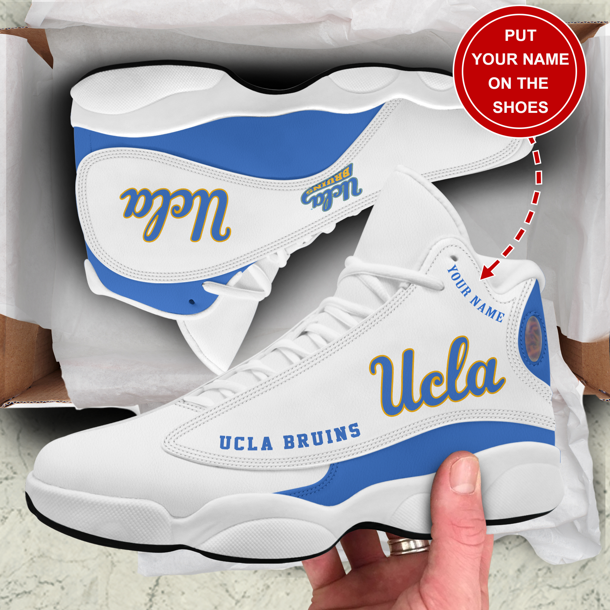 JWFancy UCLA Bruins AJ13 Sneakers Shoes For Men And Women