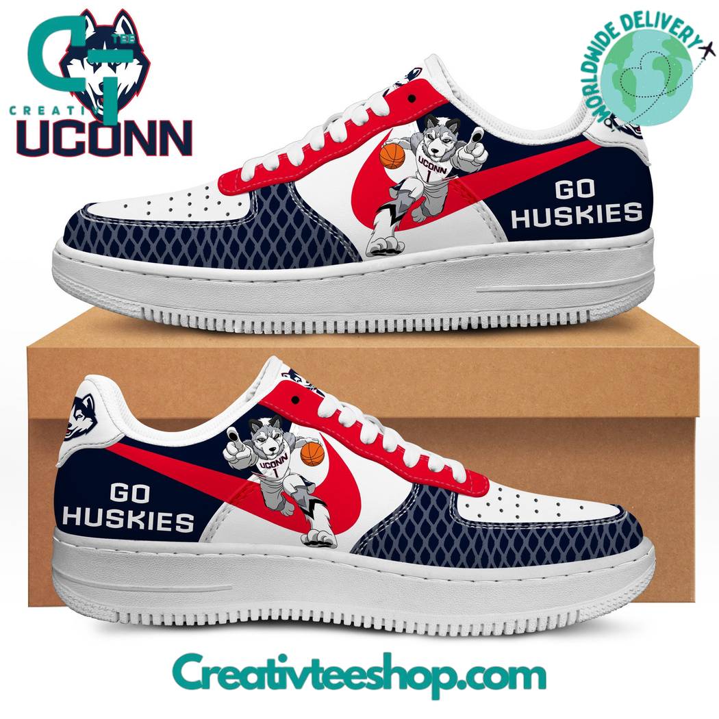 JWFancy UConn Huskies Air Low-Top Sneakers Shoes For Men And Women