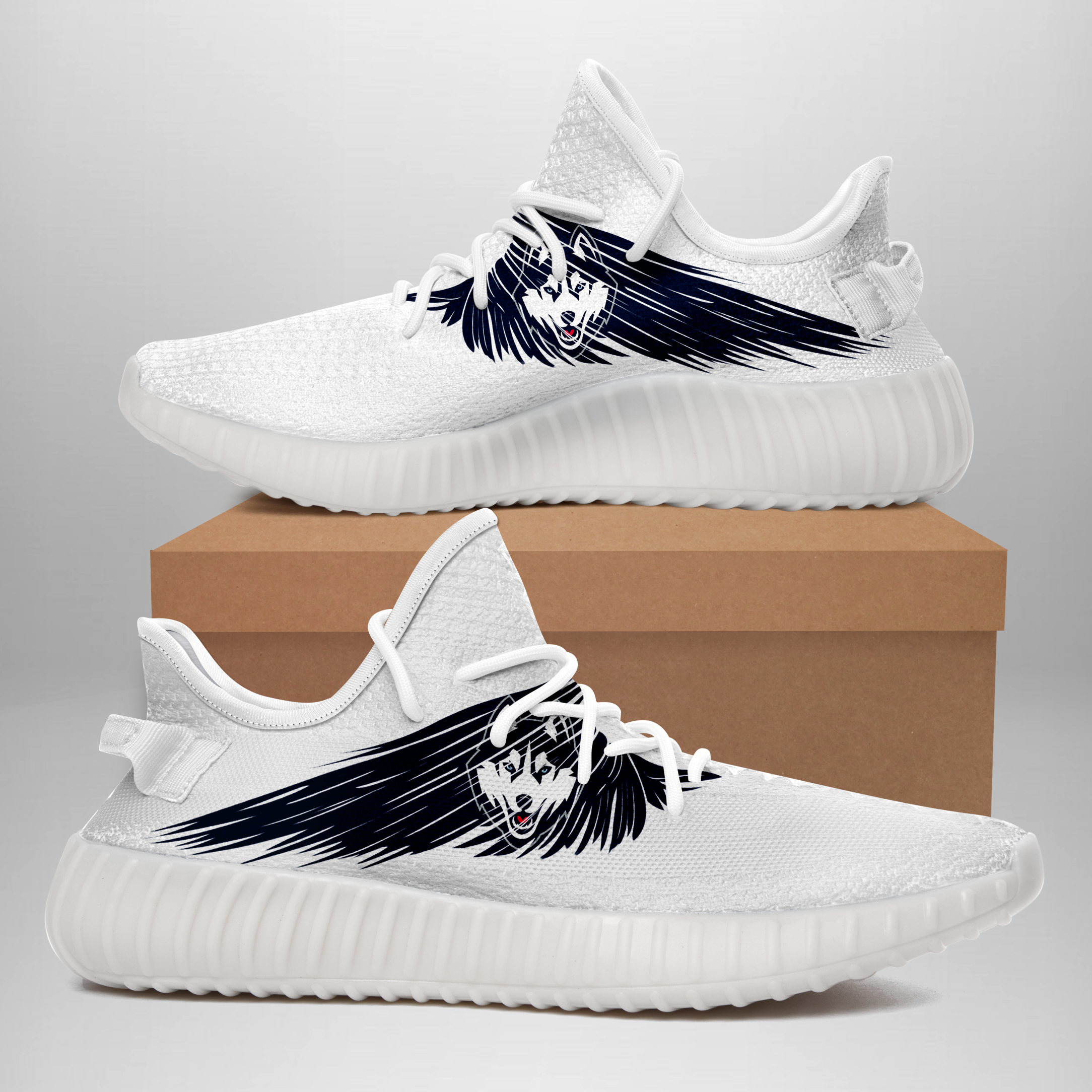 JWFancy UConn Huskies Yeezy Boost Shoes For Men And Women