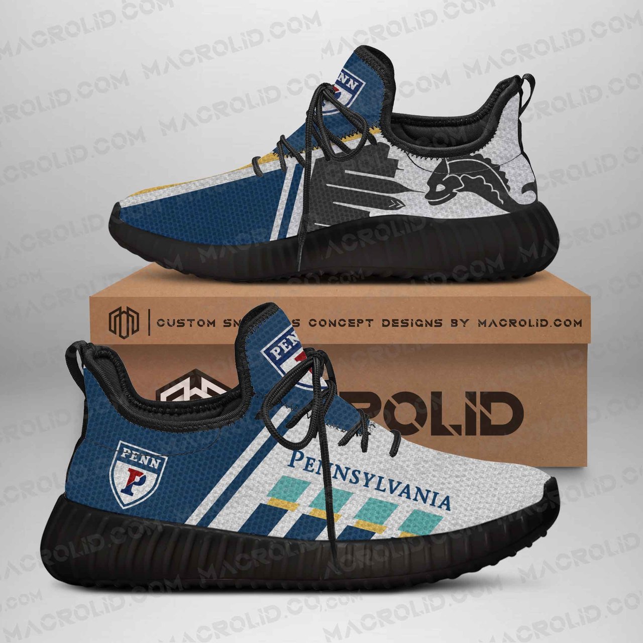 JWFancy University Of Pennsylvania Yeezy Boost Shoes For Men And Women