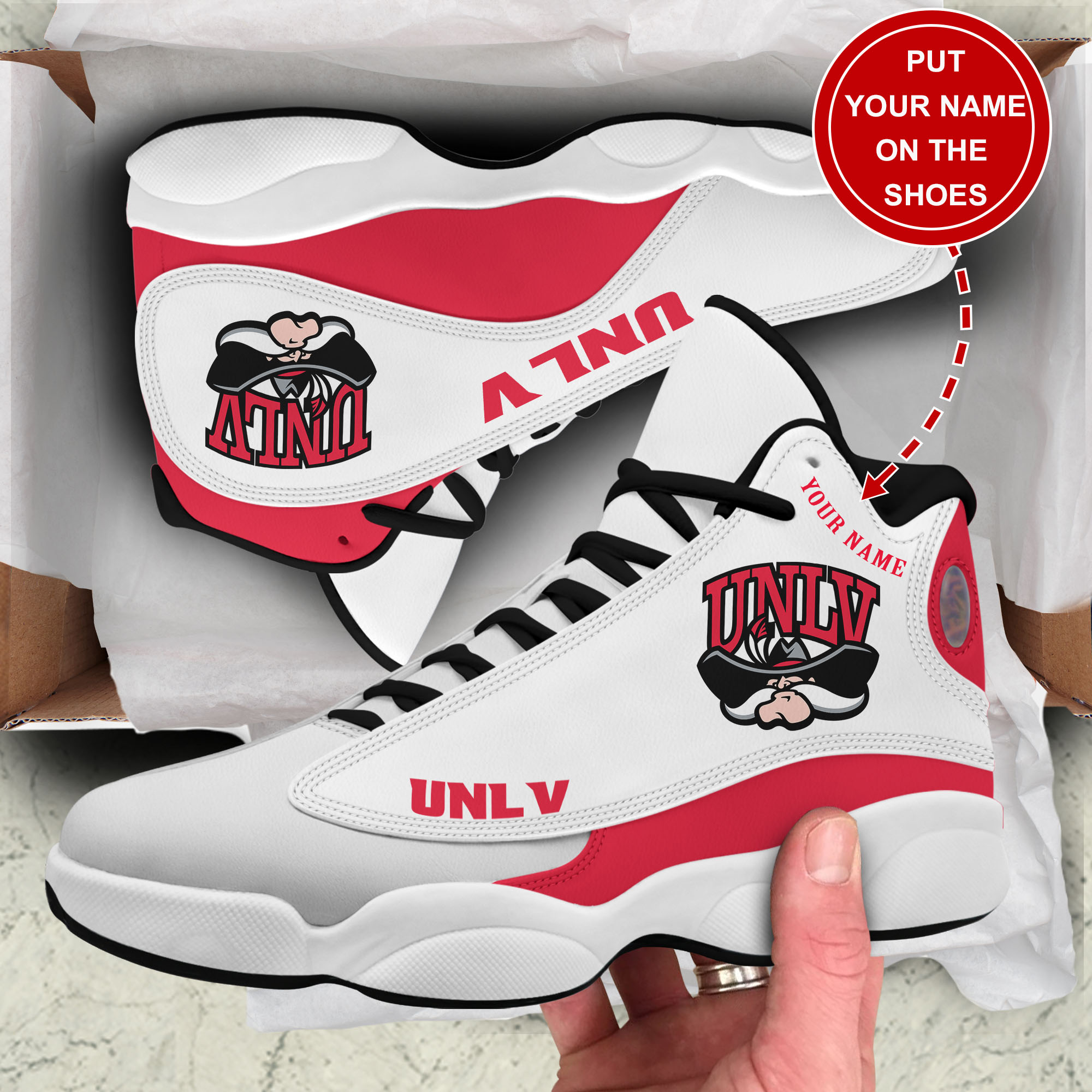 JWFancy UNLV Rebels AJ13 Sneakers Shoes For Men And Women