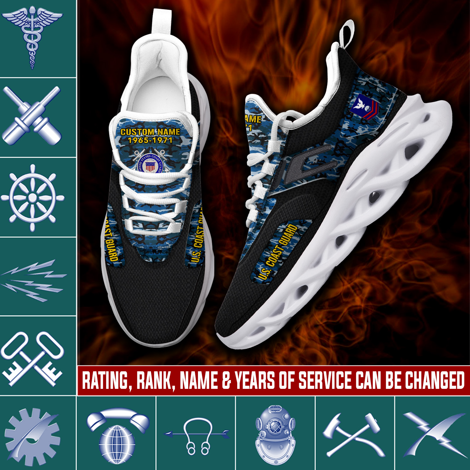 JWFancy US Coast Guard Max Soul Shoes Sneakers For Men And Women