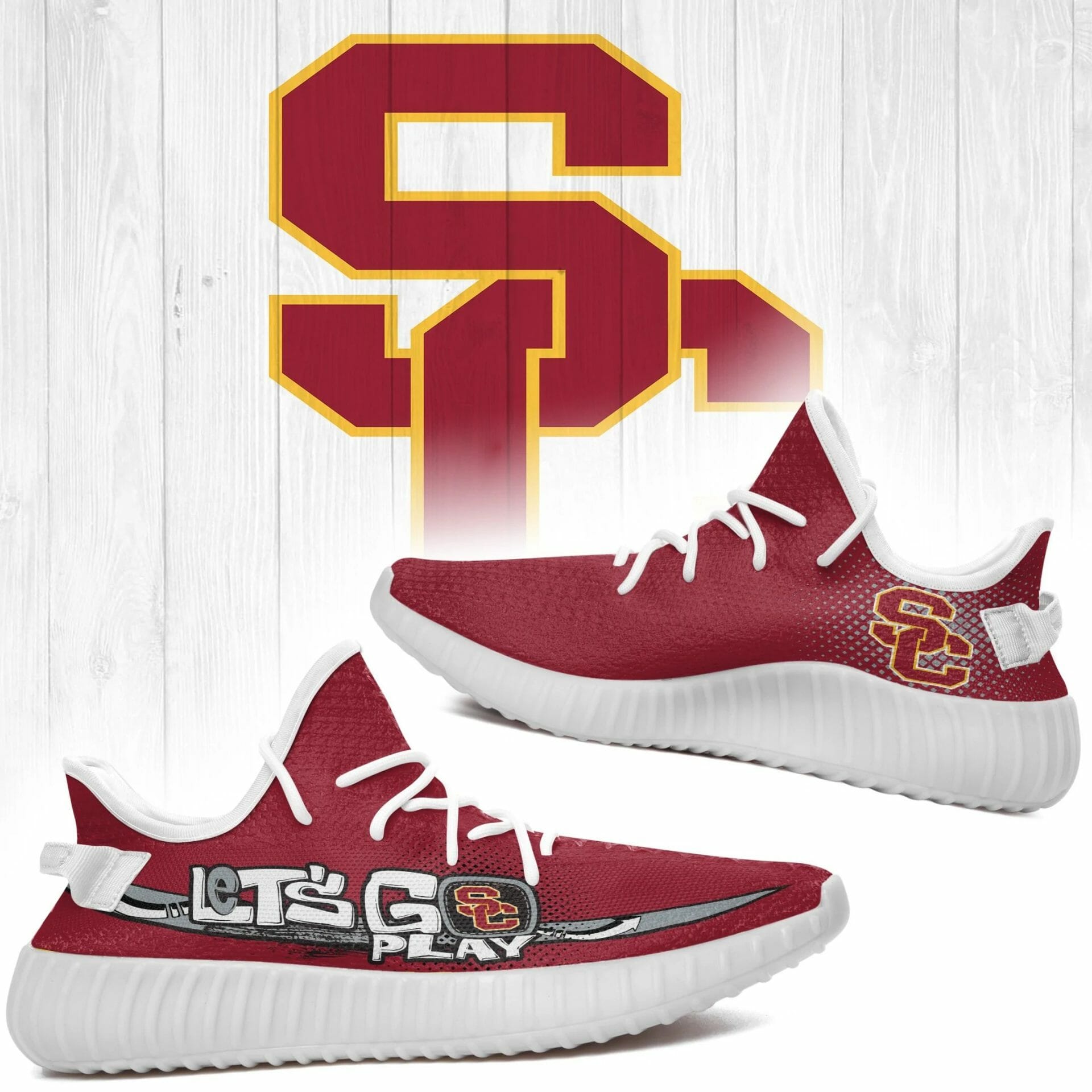 JWFancy USC Trojans Yeezy Boost Shoes For Men And Women