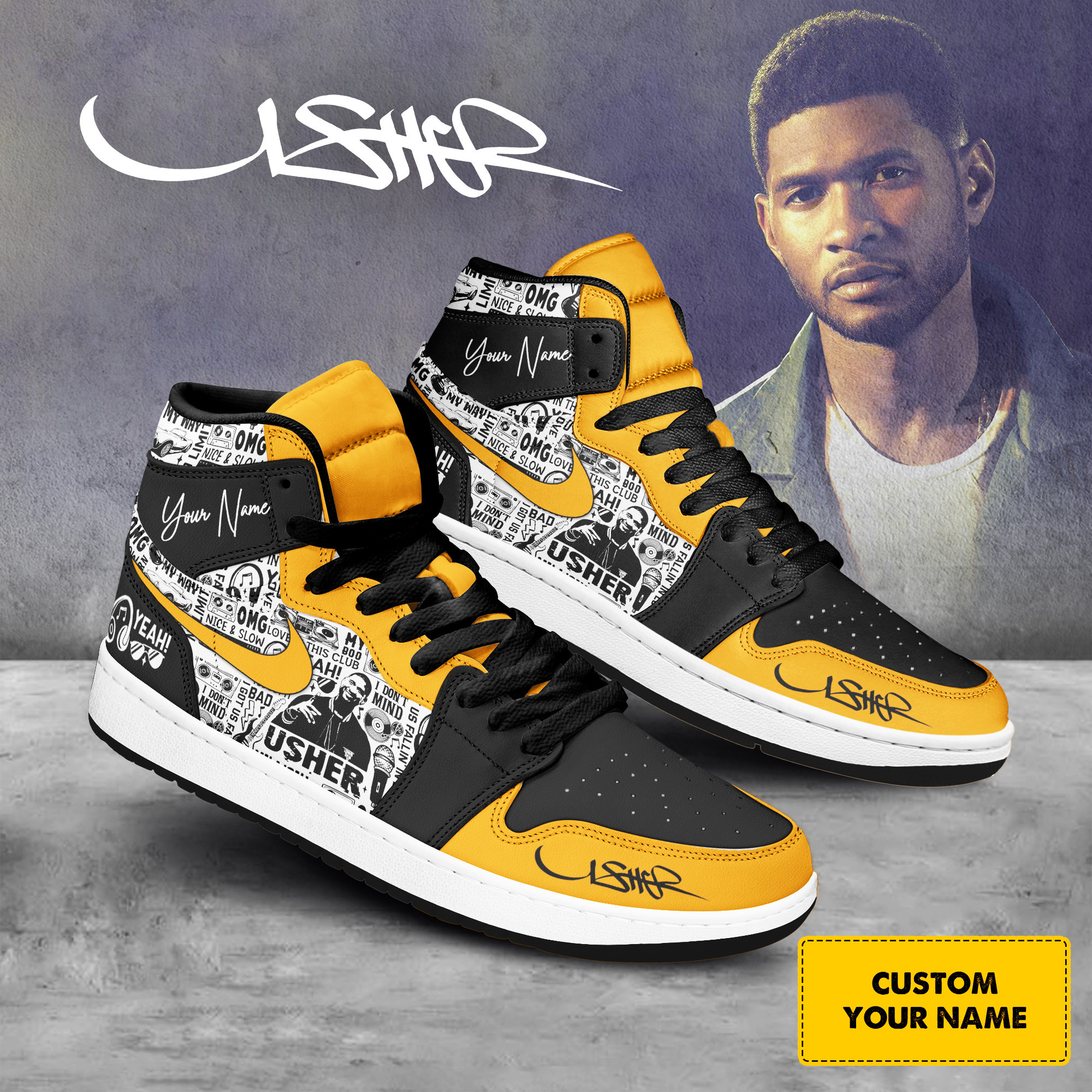 JWFancy Usher AJ1 High Sneakers Shoes For Men And Women