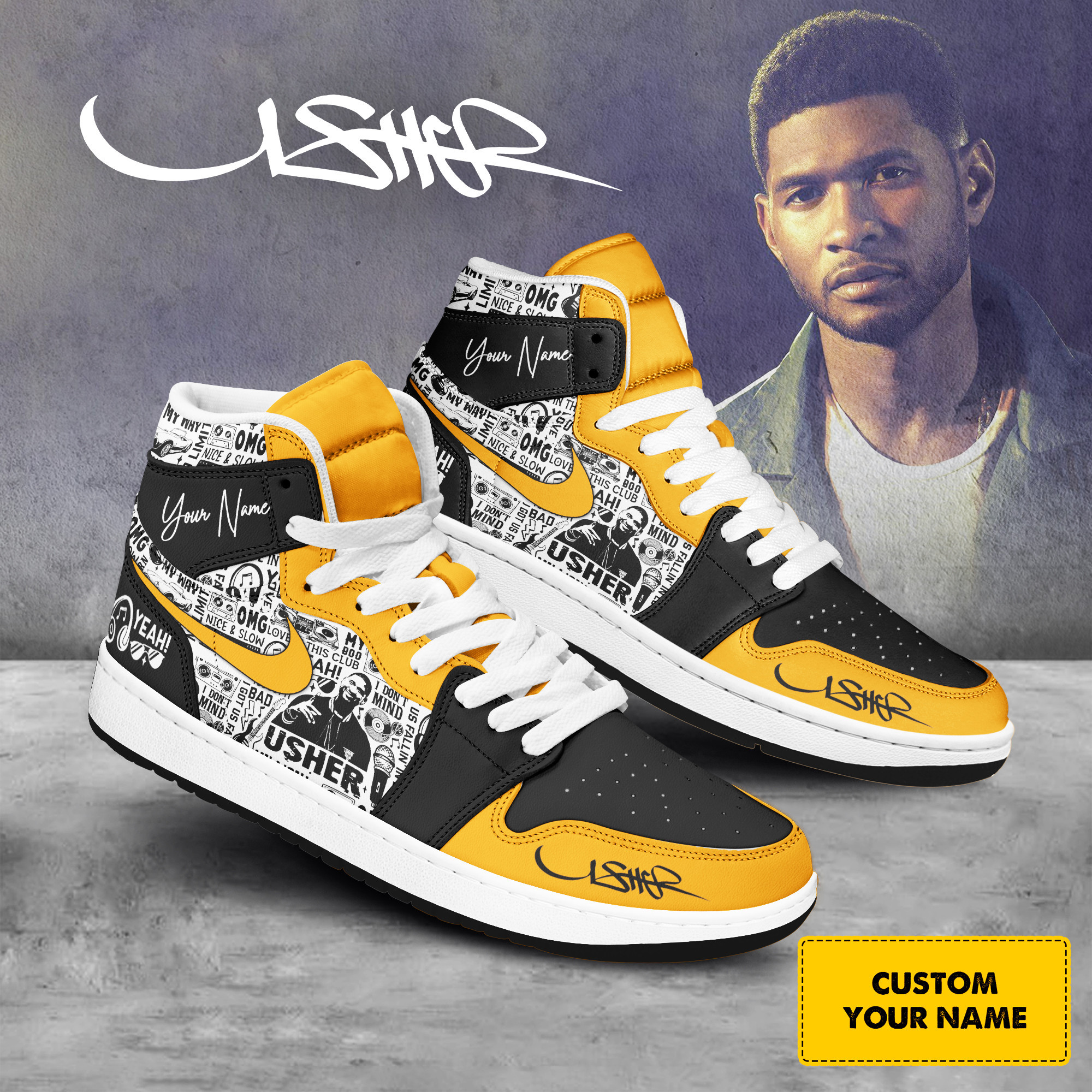 JWFancy Usher AJ1 High Sneakers Shoes For Men And Women
