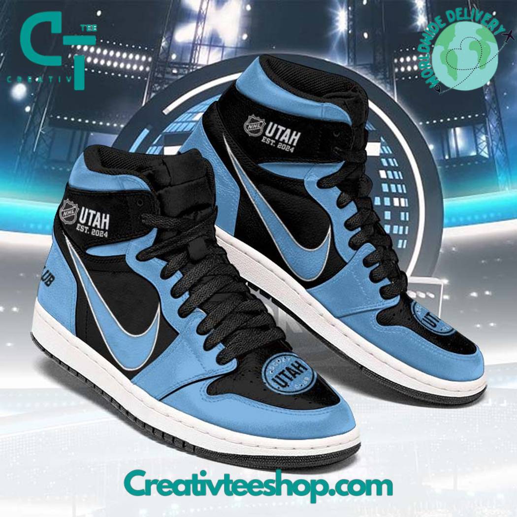 JWFancy Utah Hockey AJ1 High Sneakers Shoes For Men And Women