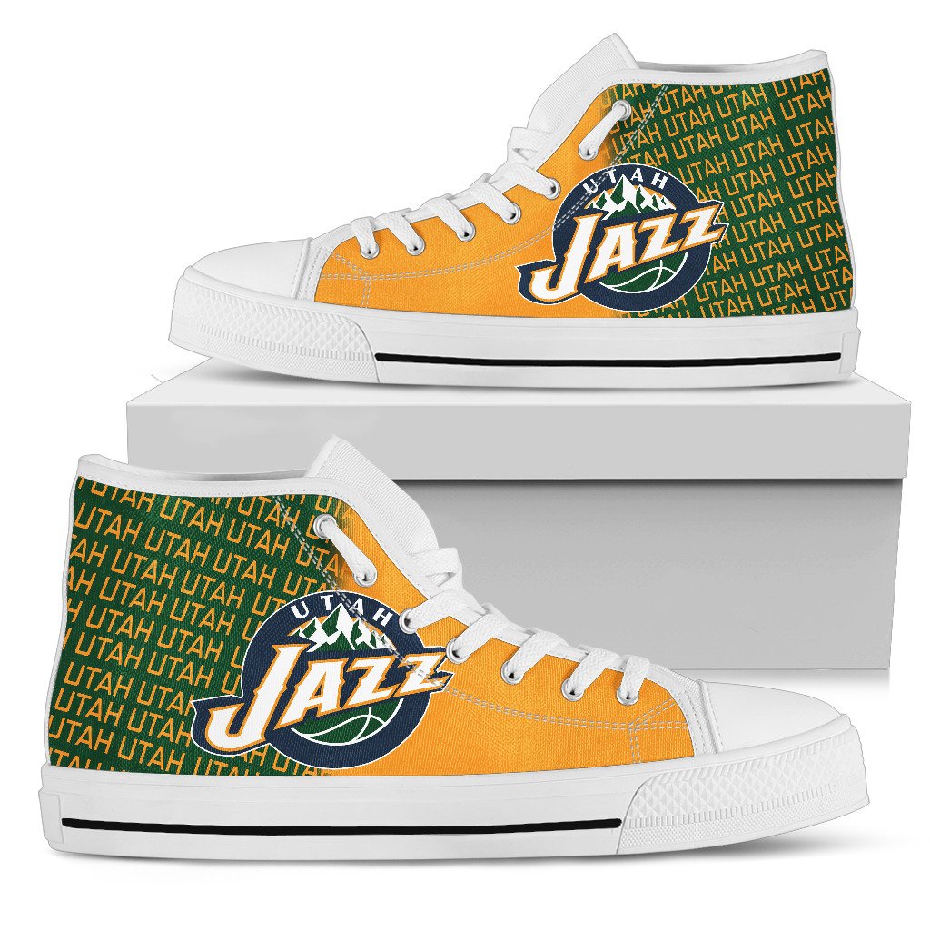 JWFancy Utah Jazz High Top Canvas Sneakers Shoes For Men And Women
