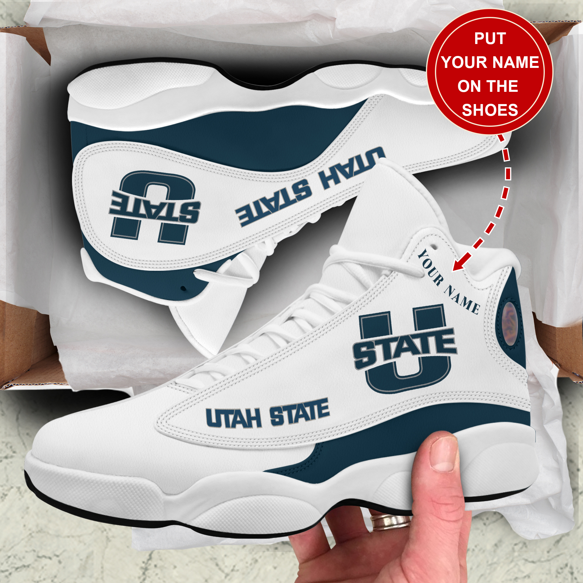 JWFancy Utah State Aggies AJ13 Sneakers Shoes For Men And Women