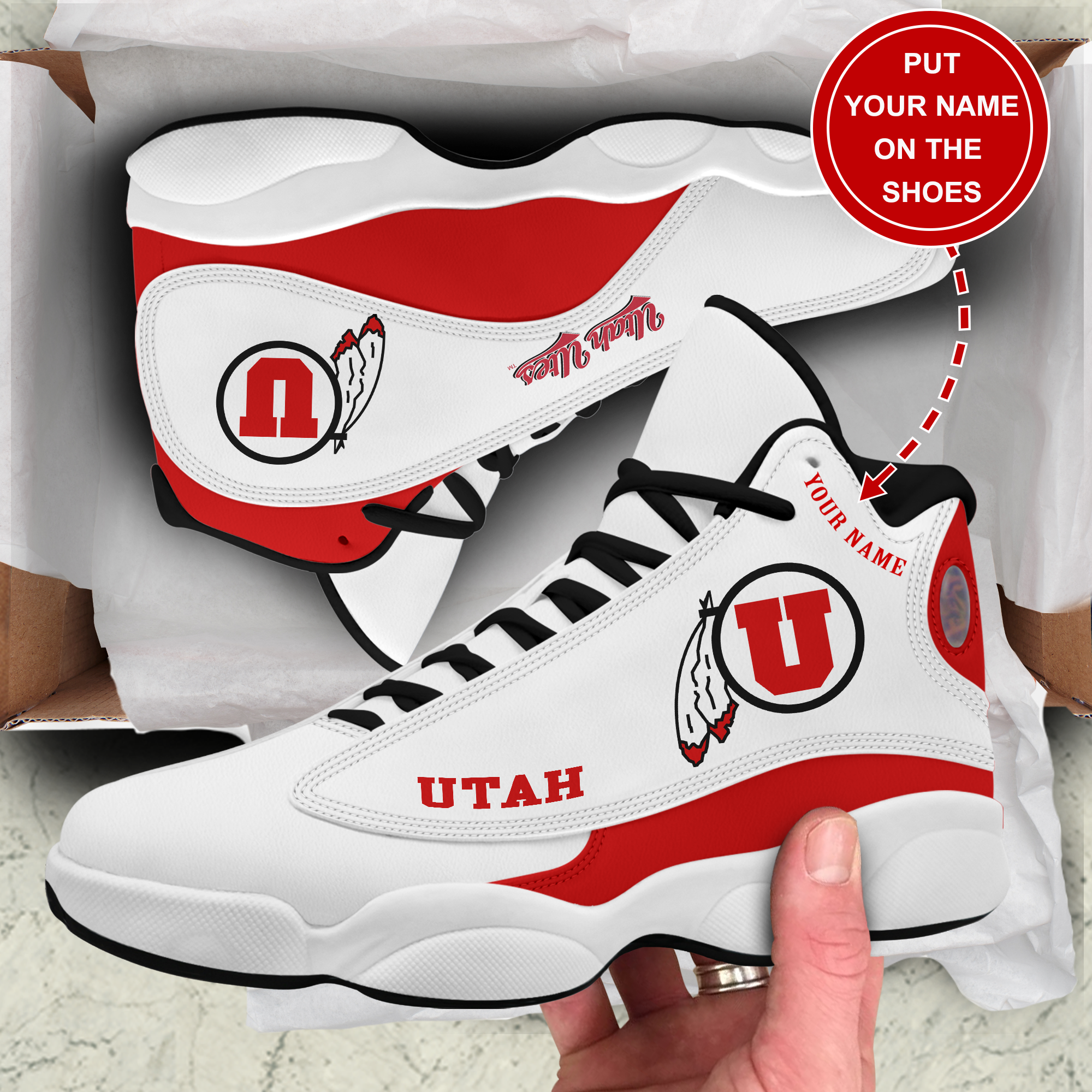 JWFancy Utah Utes AJ13 Sneakers Shoes For Men And Women