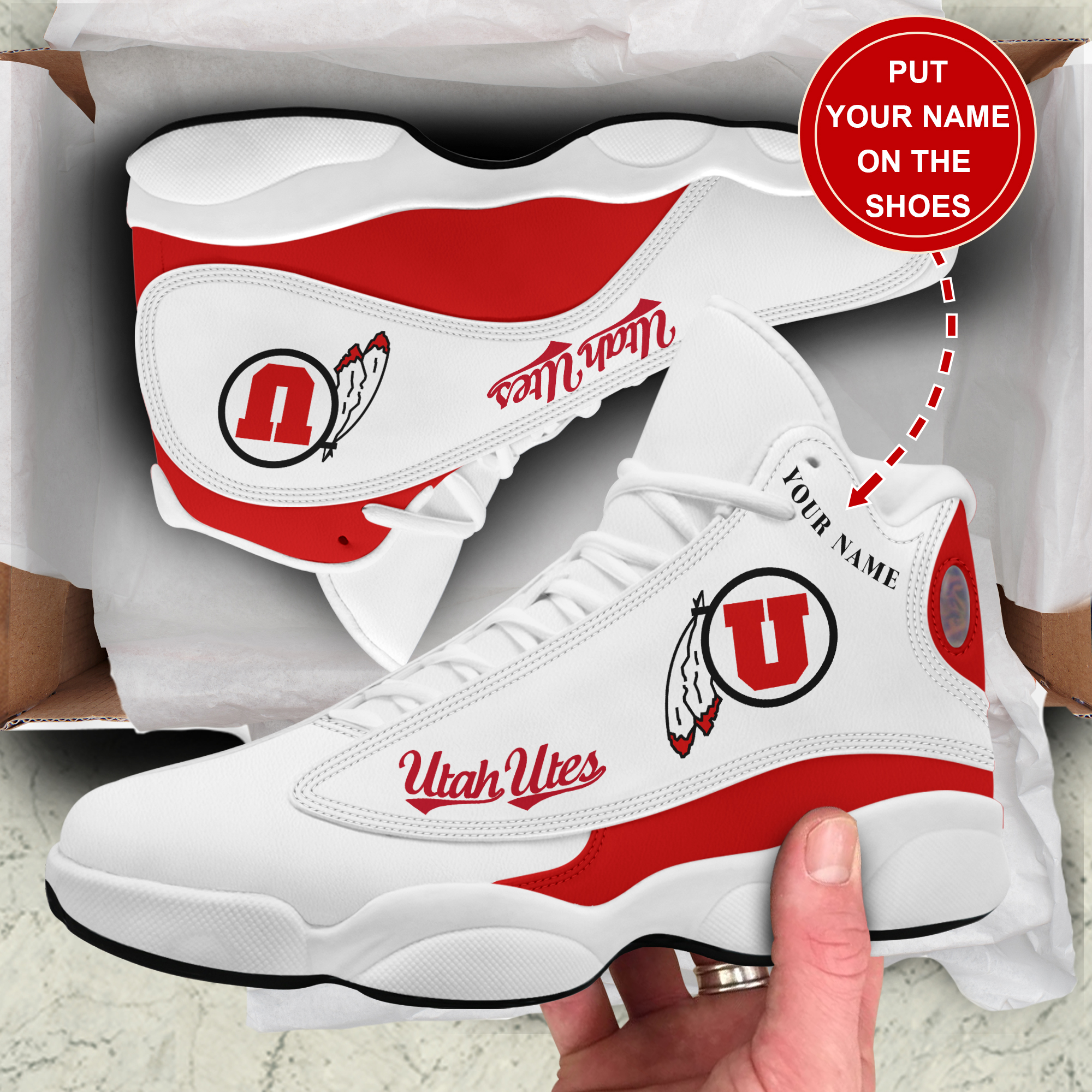 JWFancy Utah Utes AJ13 Sneakers Shoes For Men And Women