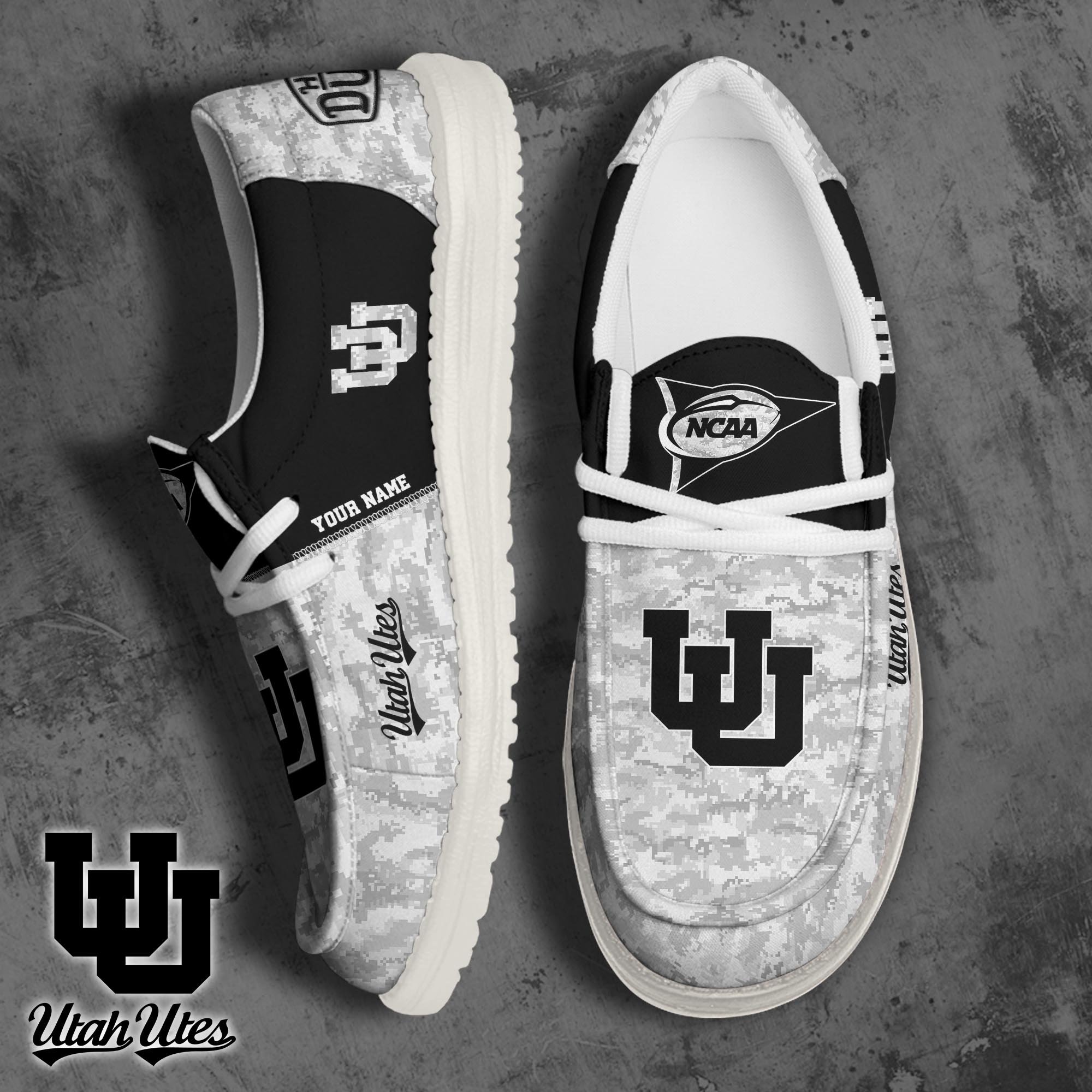 JWFancy Utah Utes Hey Dude Shoes Wally Men's Lace Up Loafers Comfortable For Men And Women