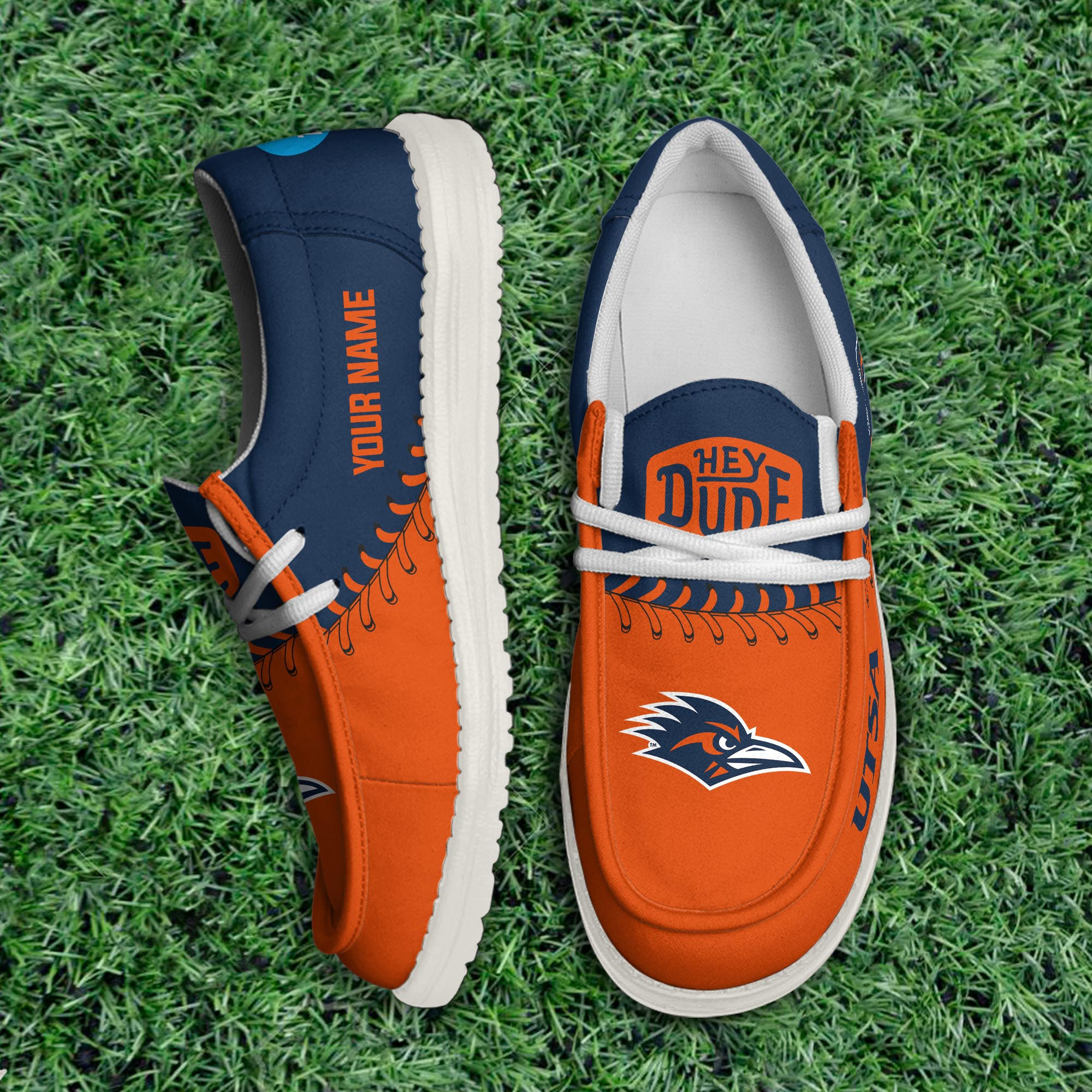 JWFancy UTSA Roadrunners Hey Dude Shoes Wally Men's Lace Up Loafers Comfortable For Men And Women