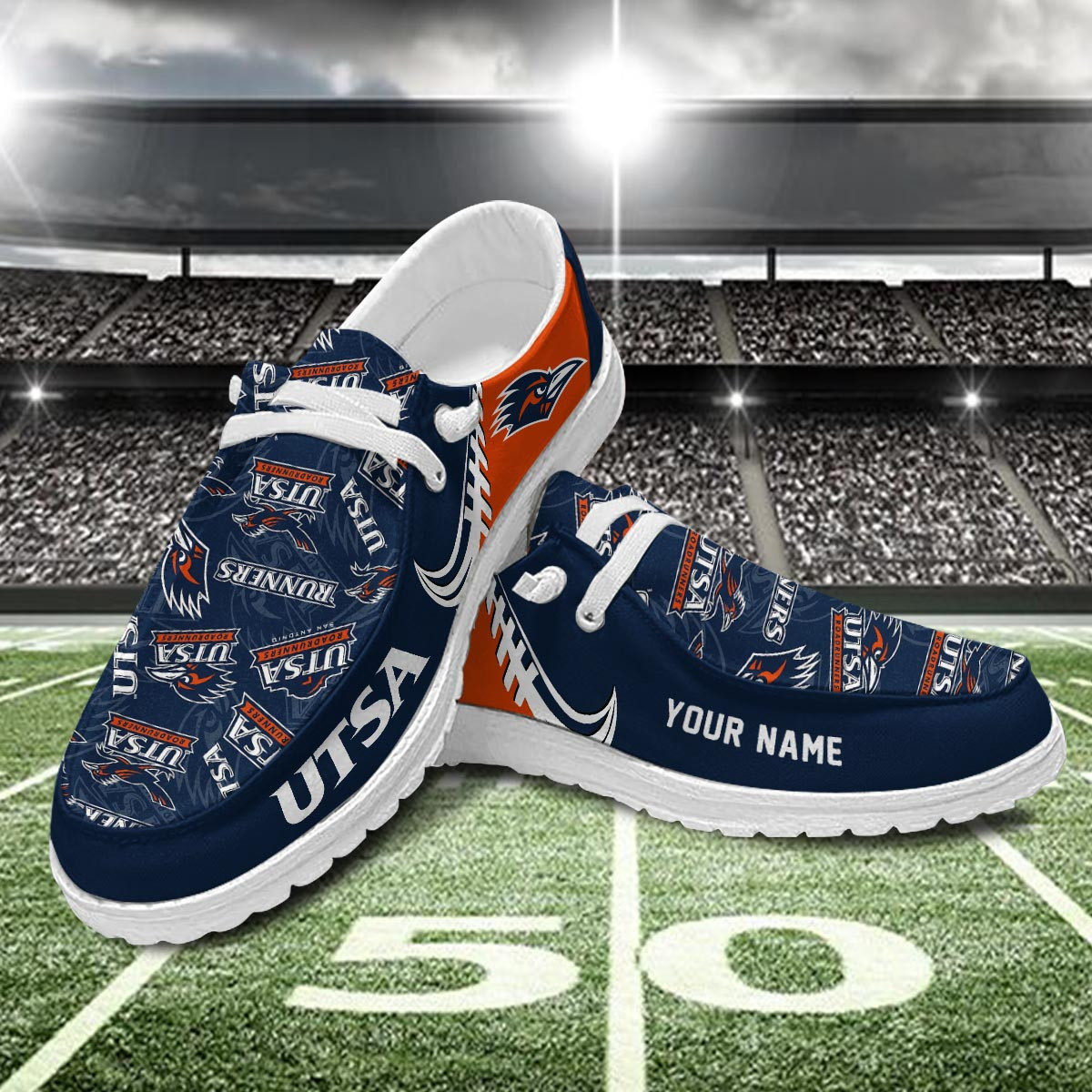JWFancy UTSA Roadrunners Hey Dude Shoes Wally Men's Lace Up Loafers Comfortable For Men And Women