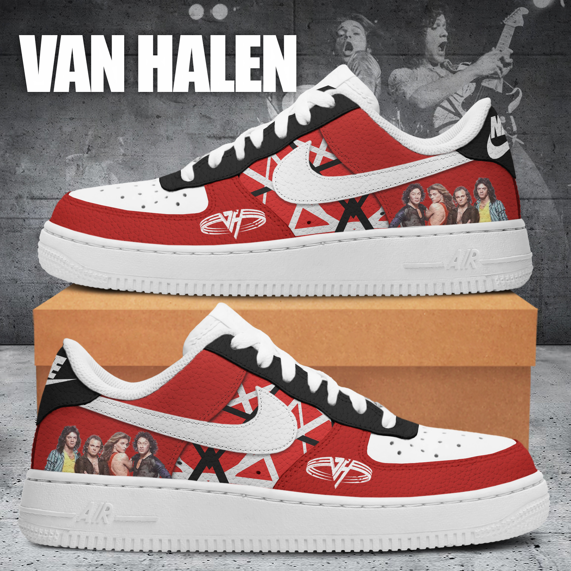 JWFancy Van Halen Air Low-Top Sneakers Shoes For Men And Women