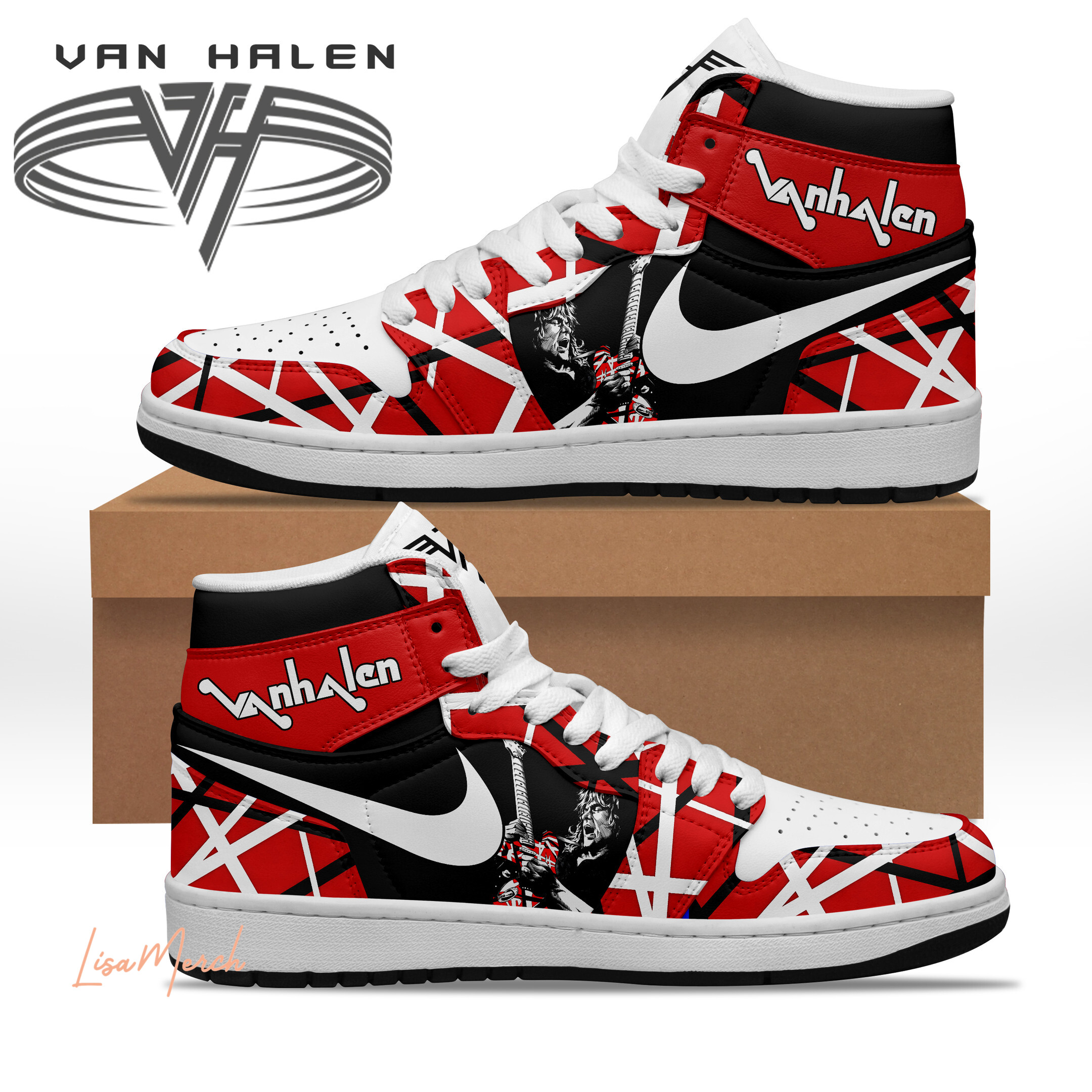 JWFancy Van Halen AJ1 High Sneakers Shoes For Men And Women