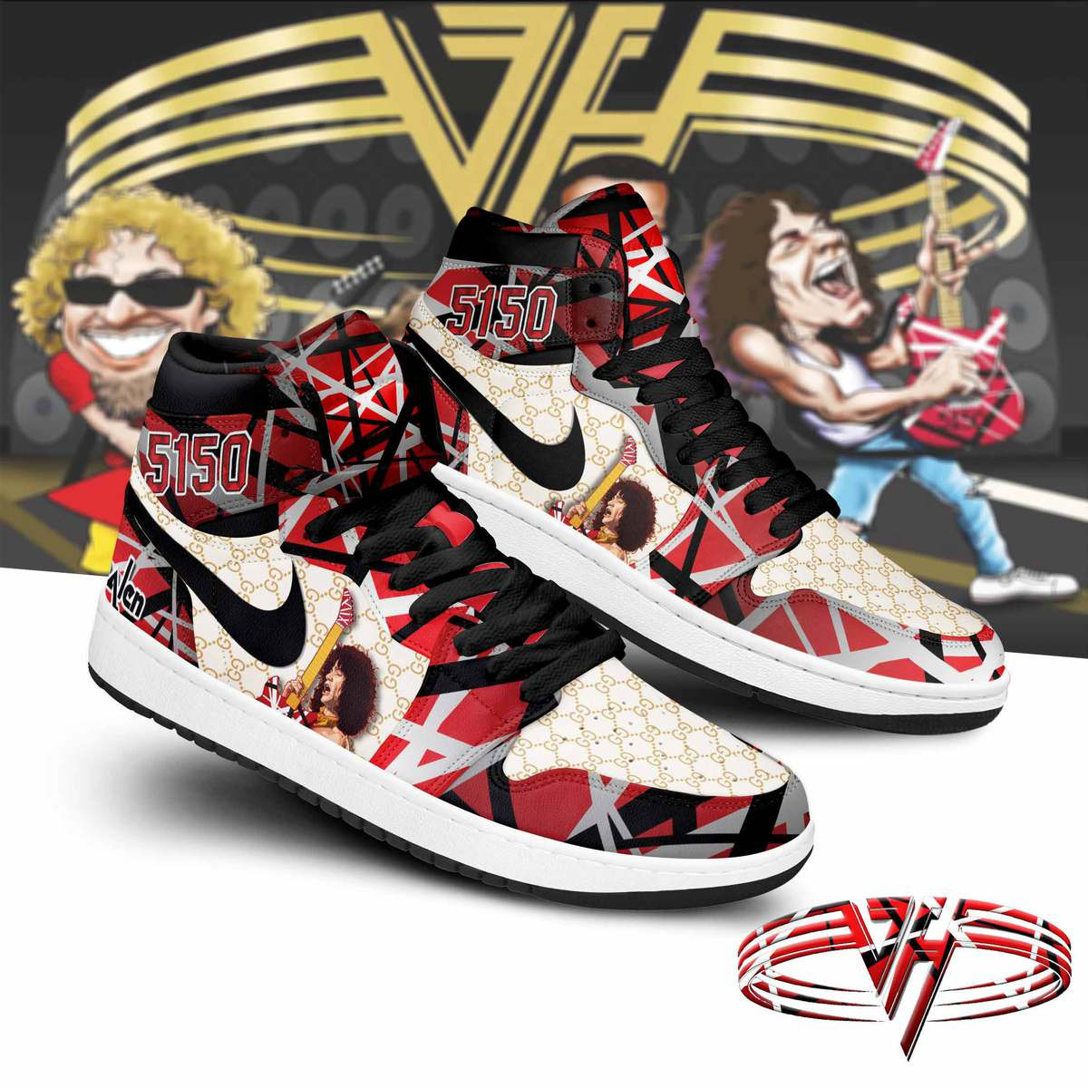 JWFancy Van Halen AJ1 High Sneakers Shoes For Men And Women