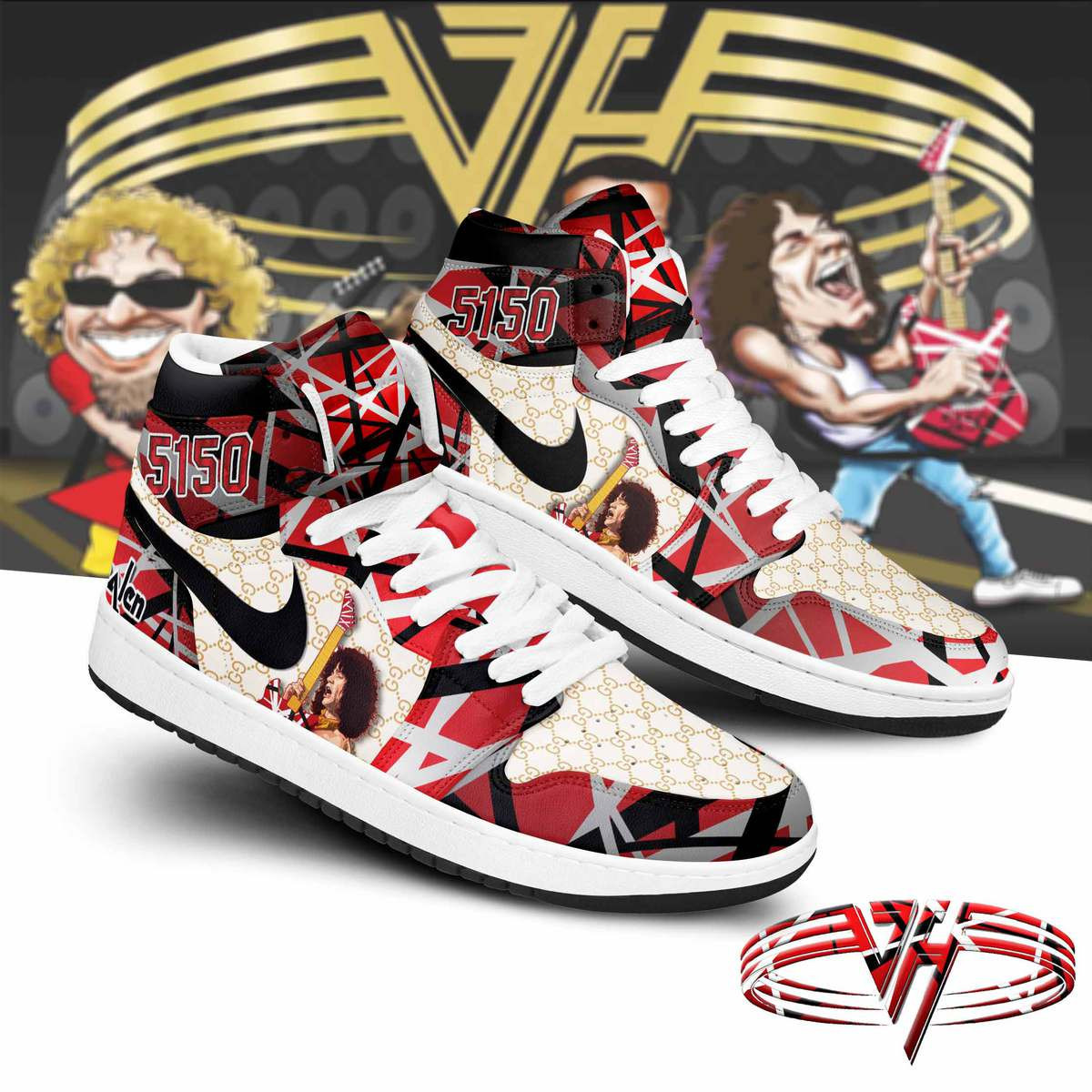 JWFancy Van Halen AJ1 High Sneakers Shoes For Men And Women