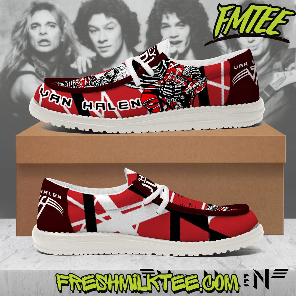 JWFancy Van Halen Hey Dude Shoes Wally Men's Lace Up Loafers Comfortable For Men And Women