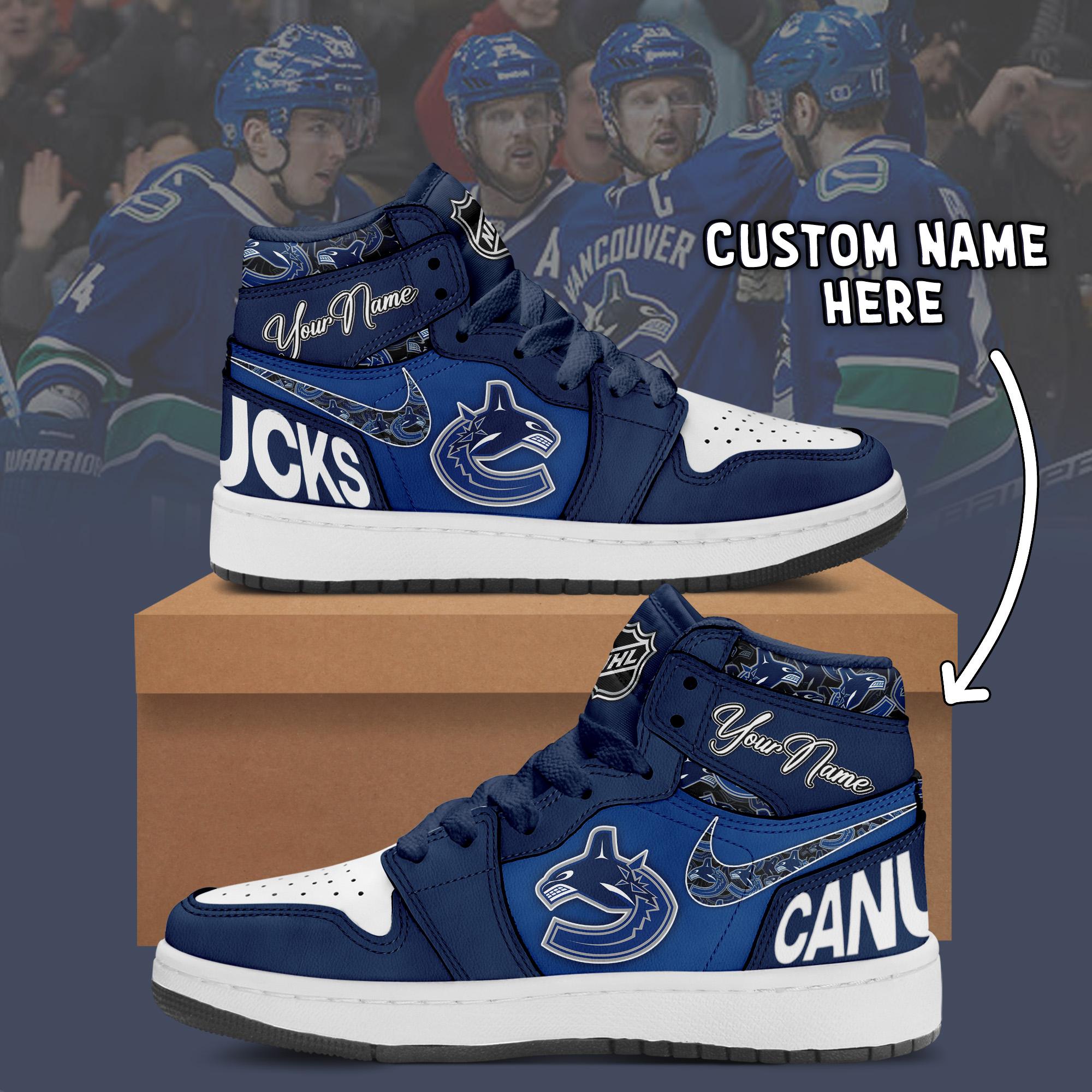 JWFancy Vancouver Canucks AJ1 High Sneakers Shoes For Men And Women
