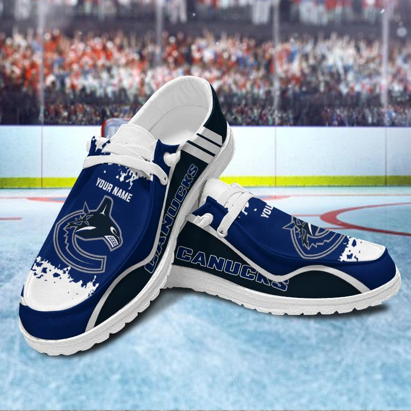 JWFancy Vancouver Canucks Hey Dude Shoes Wally Men's Lace Up Loafers Comfortable For Men And Women